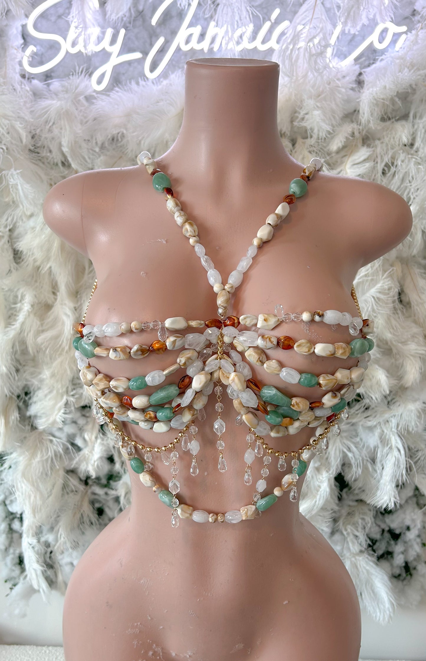 A walk on the Beach Beaded Crop Top