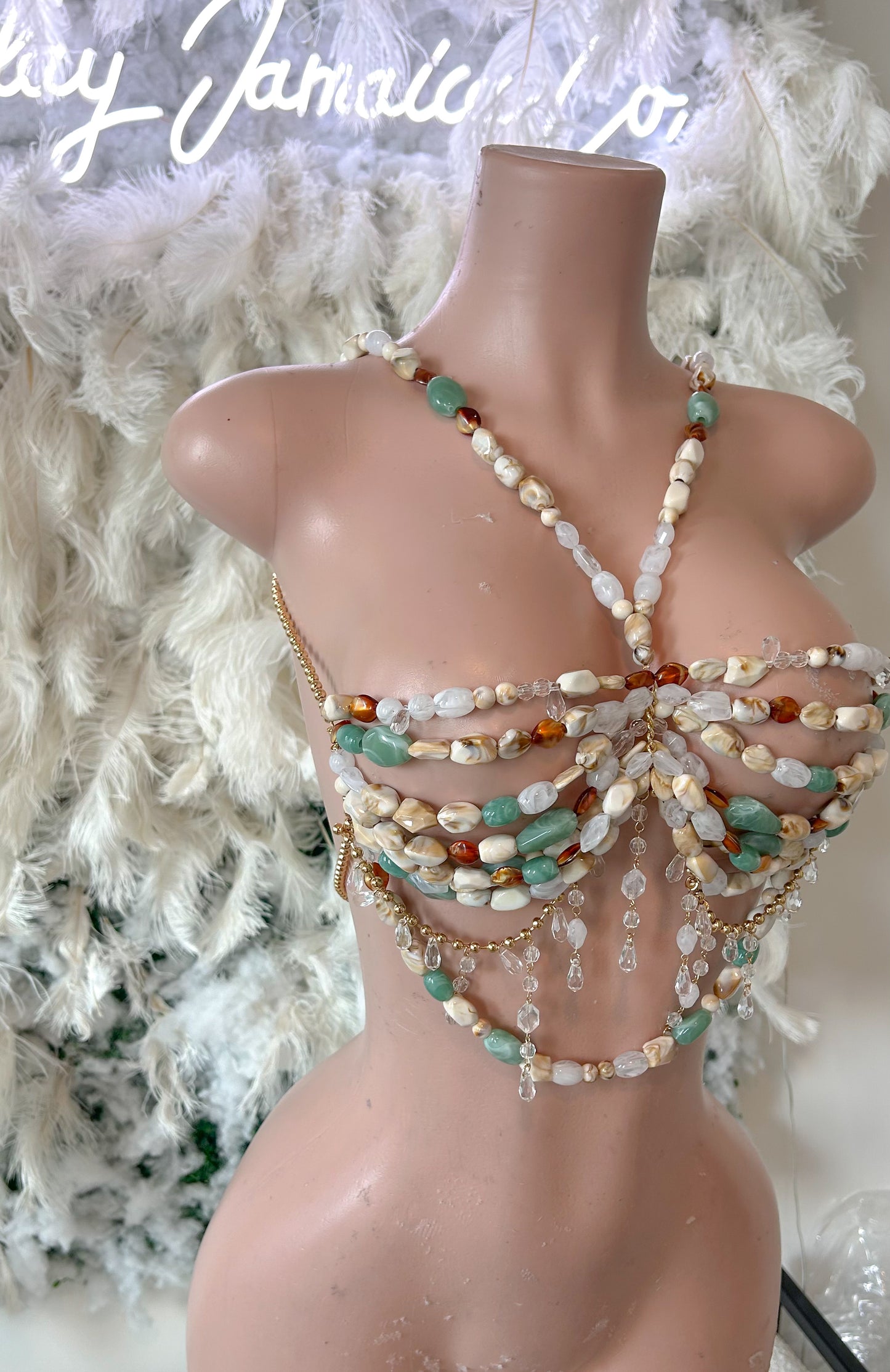 A walk on the Beach Beaded Crop Top