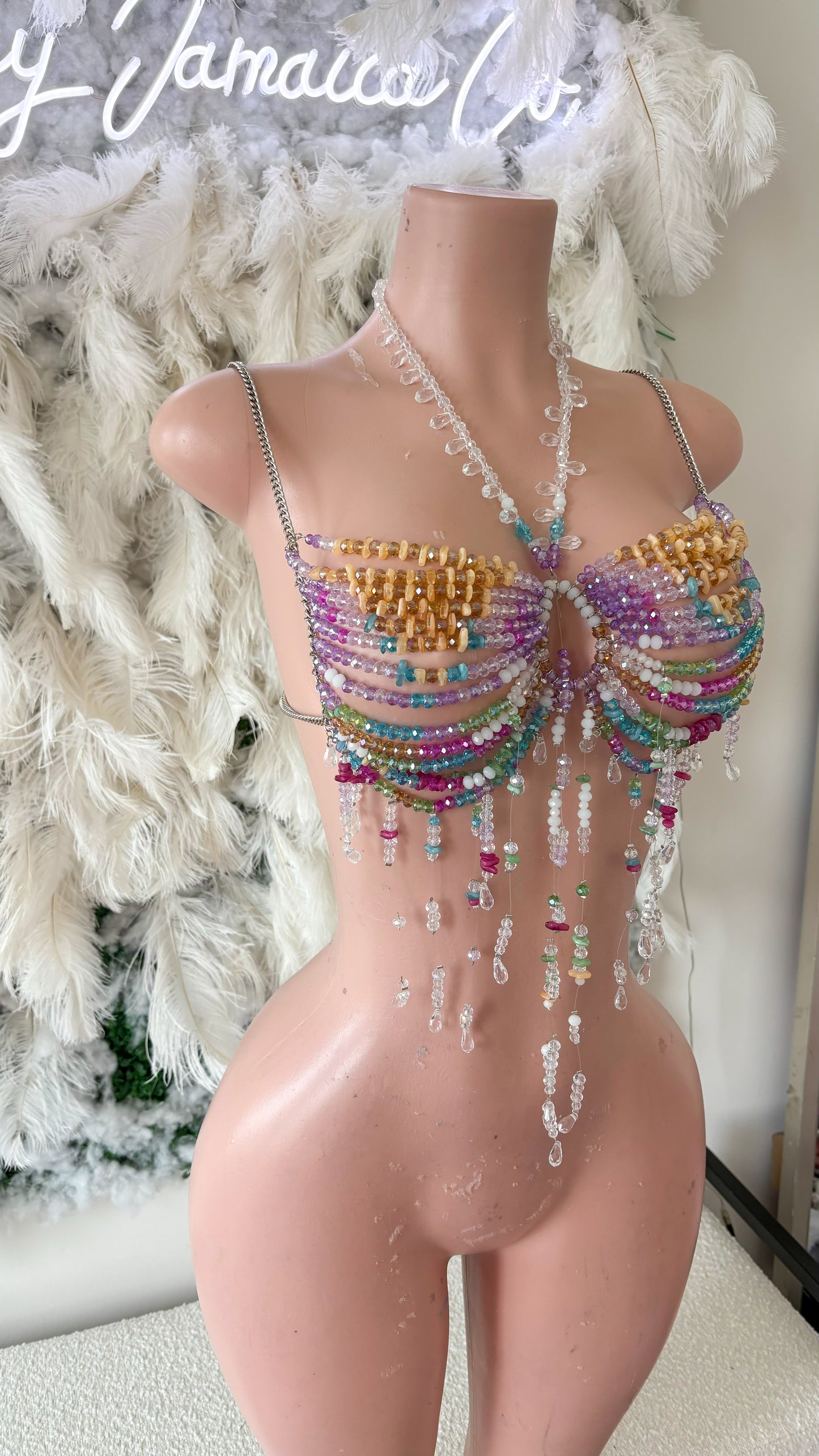 Paradise Key Acrylic Beaded Top