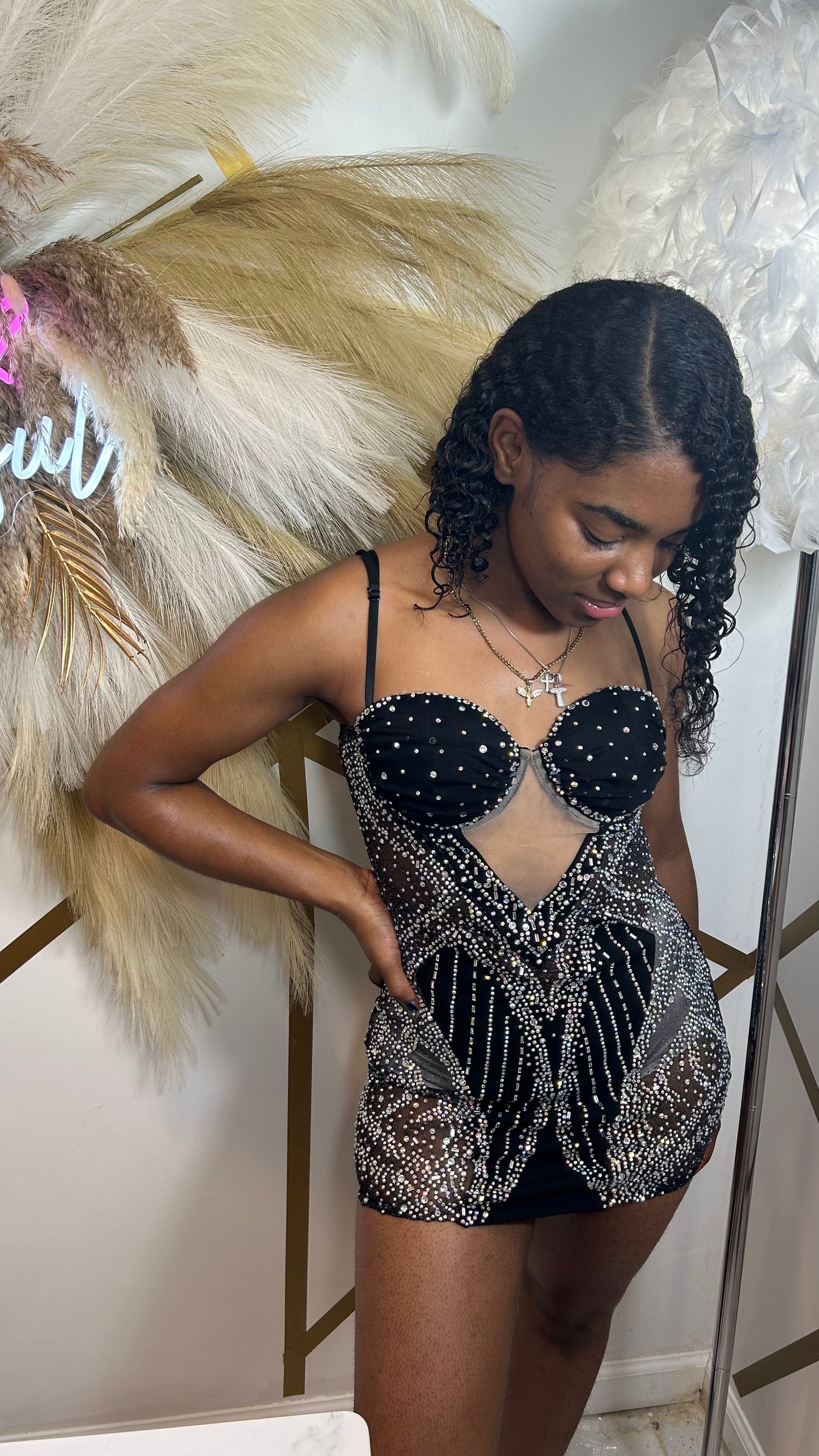 Ultra Luxe Mini Rhinestone Dress