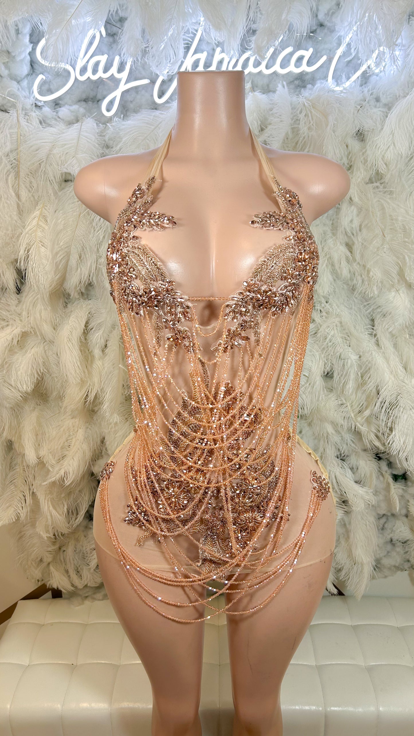PREORDER ONLY Champagne Kisses luxury Diamanté Mini Dress