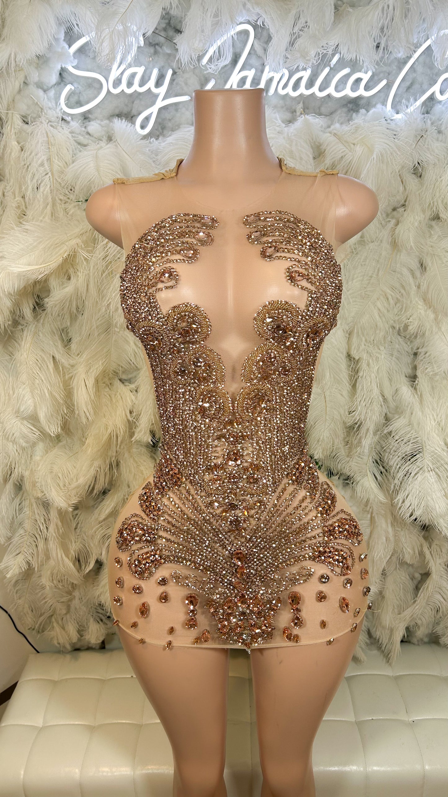 READY TO SHIP The Baddest In Charge Rhinestone Luxe Mini Dress