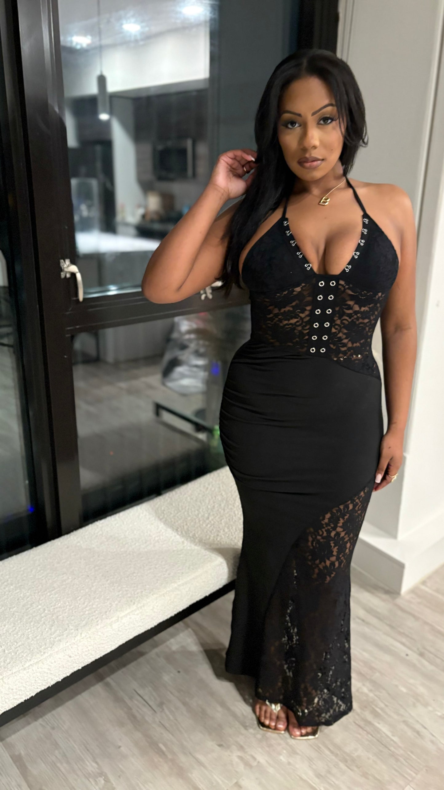 Reach For The Stars Lace Midi Dress