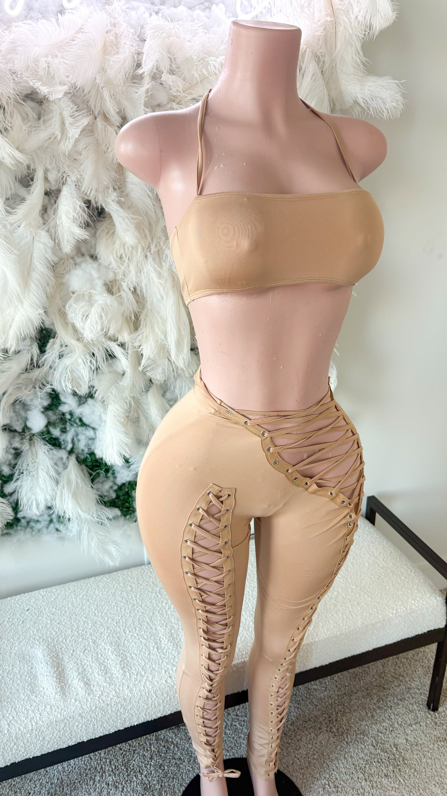 She Got It Bad Pants Set - Tan