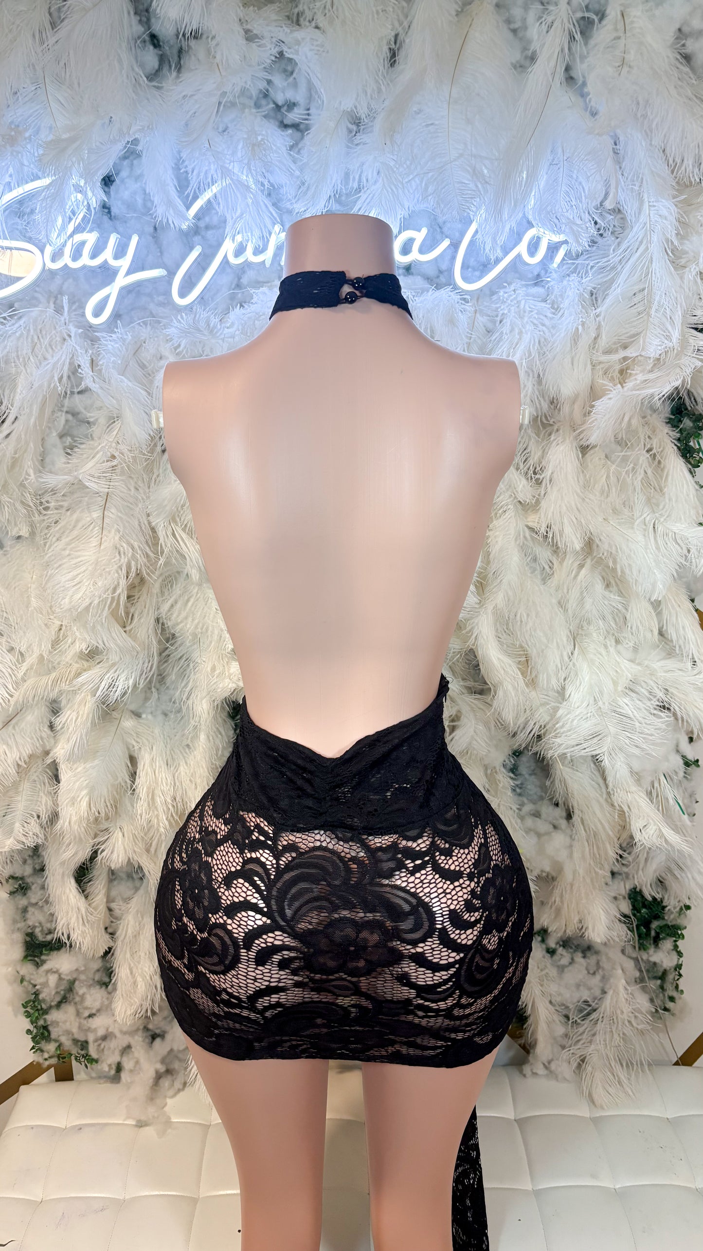 READY TO SHIP Her Favorite Lace Mini Dress - Black