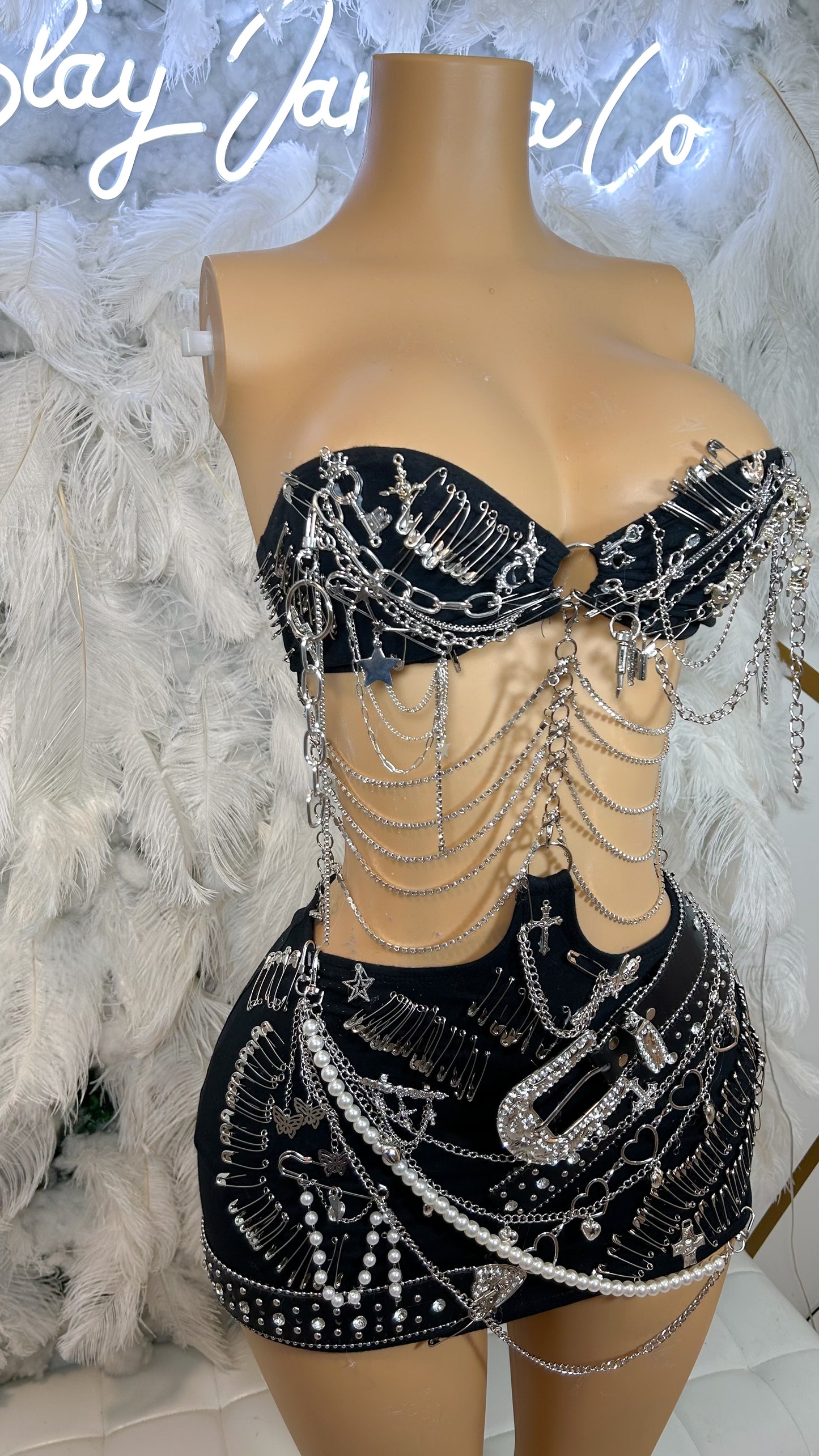 Bad Gyal A My TypeEmbellished Chain Mini Dress