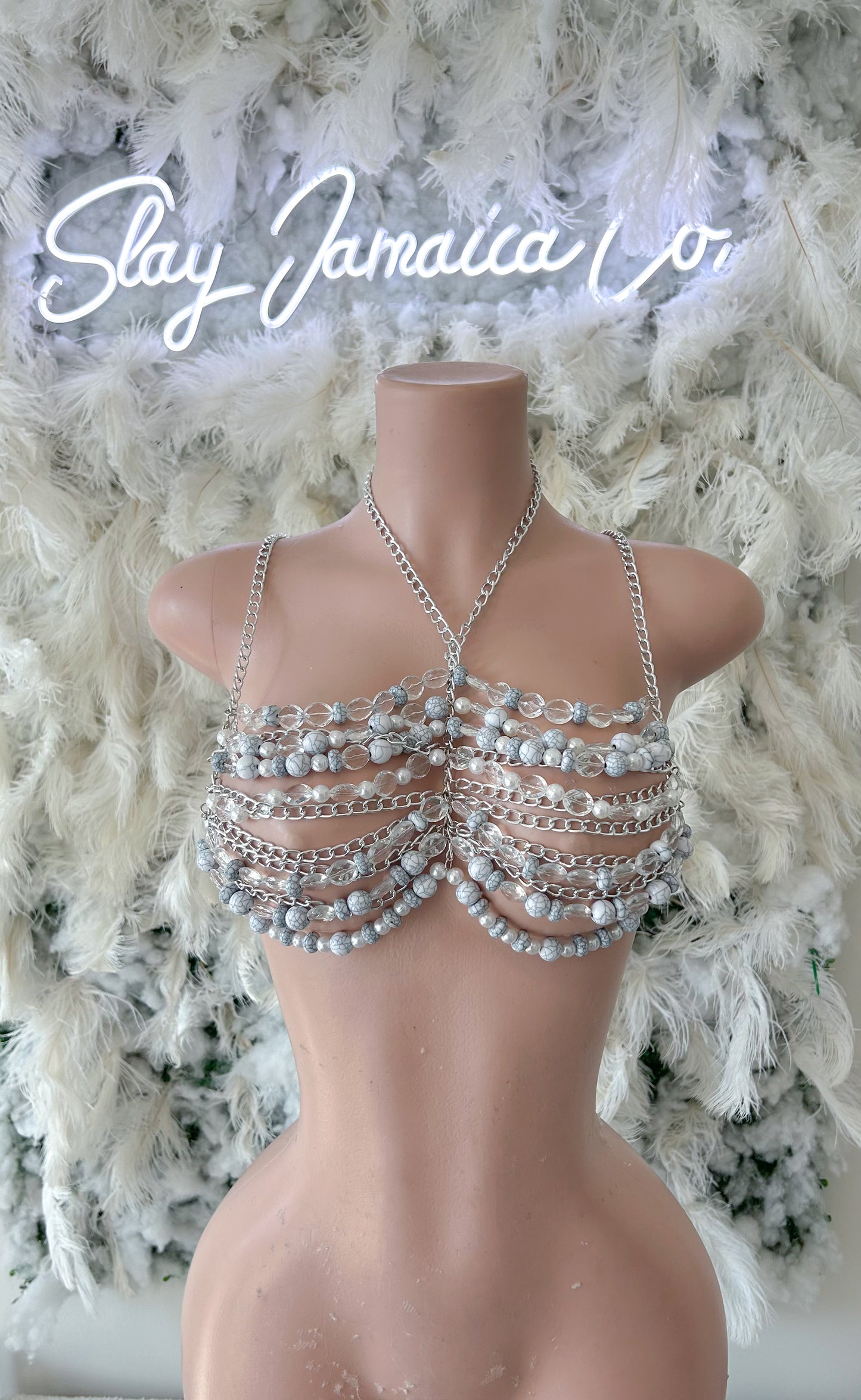 Away for The Weekend Beaded Crop Top