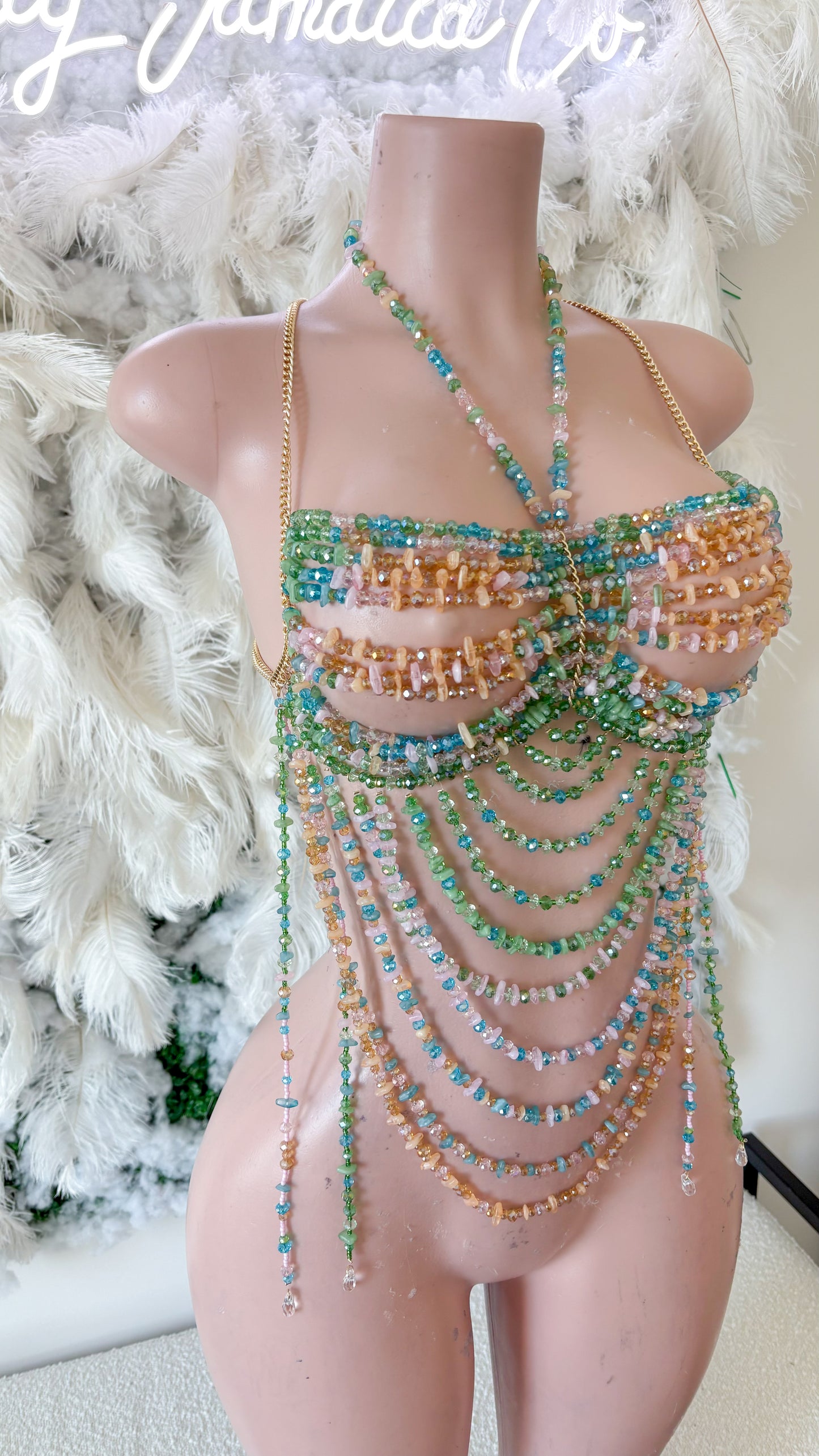 I Woke Up In Paradise Acrylic Beaded Top