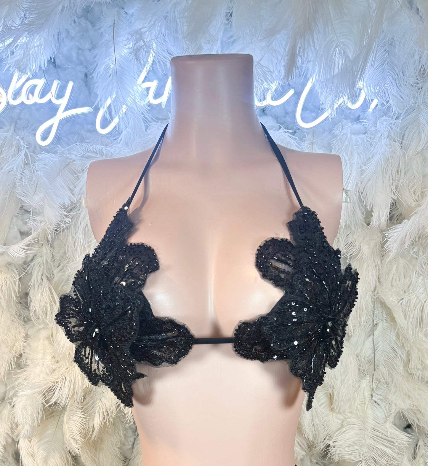 Seychelles Doll Floral Sequin Top ONLY - Black
