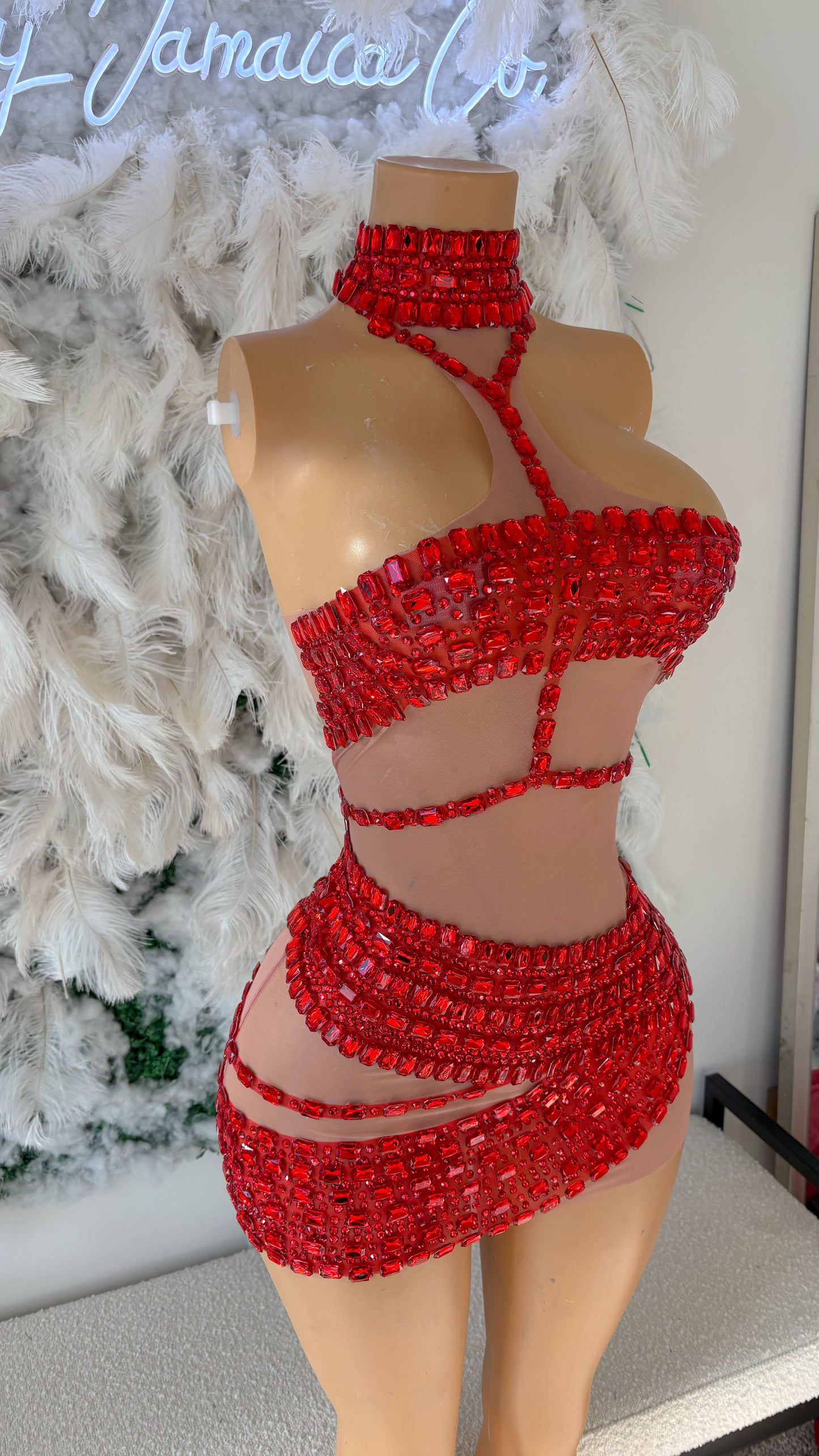 PREORDER ONLY Arabian Nights Mesh Rhinestone Mini Dress