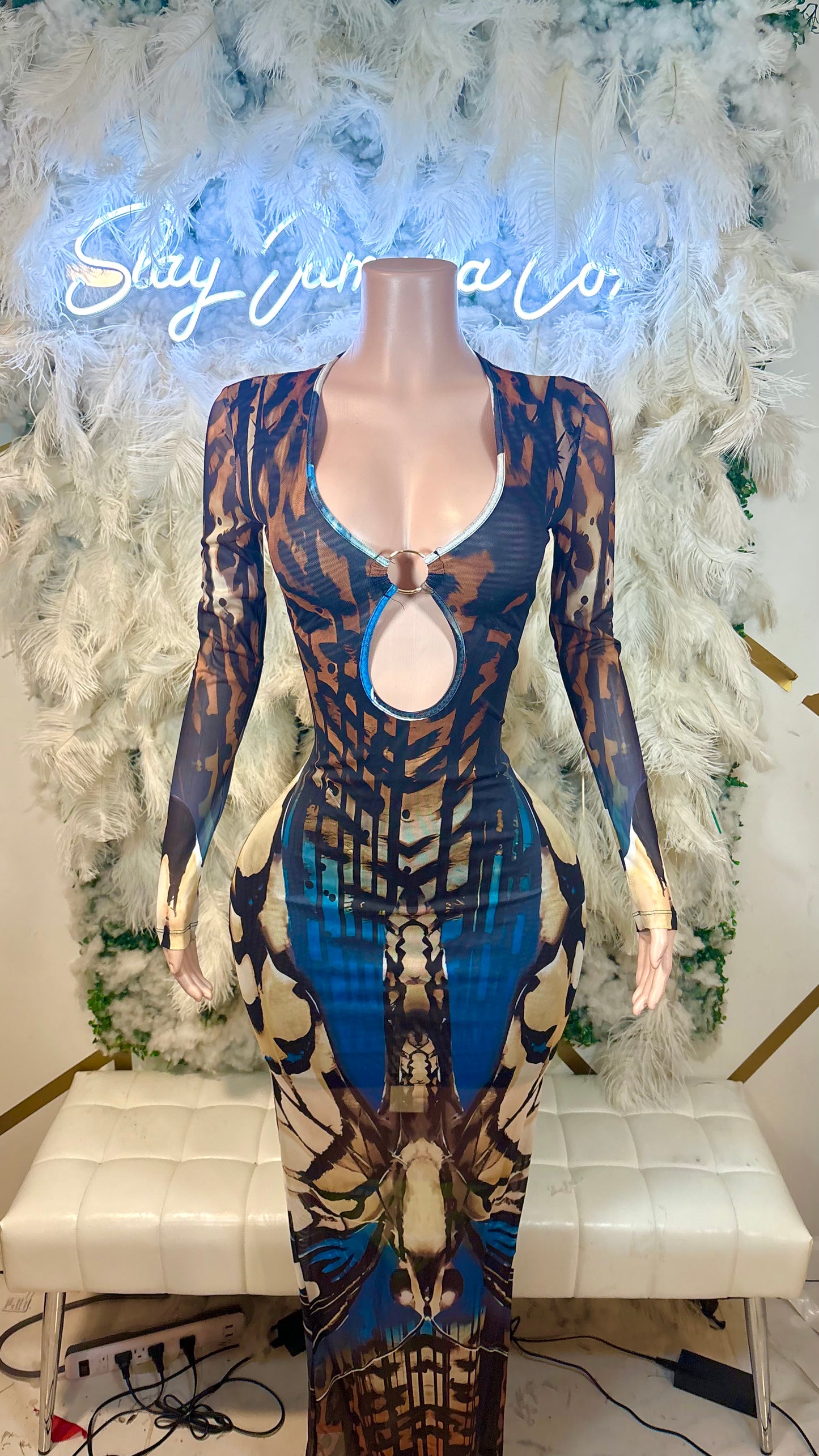 READY TO SHIP Greece Dreams Mesh Maxi Dress