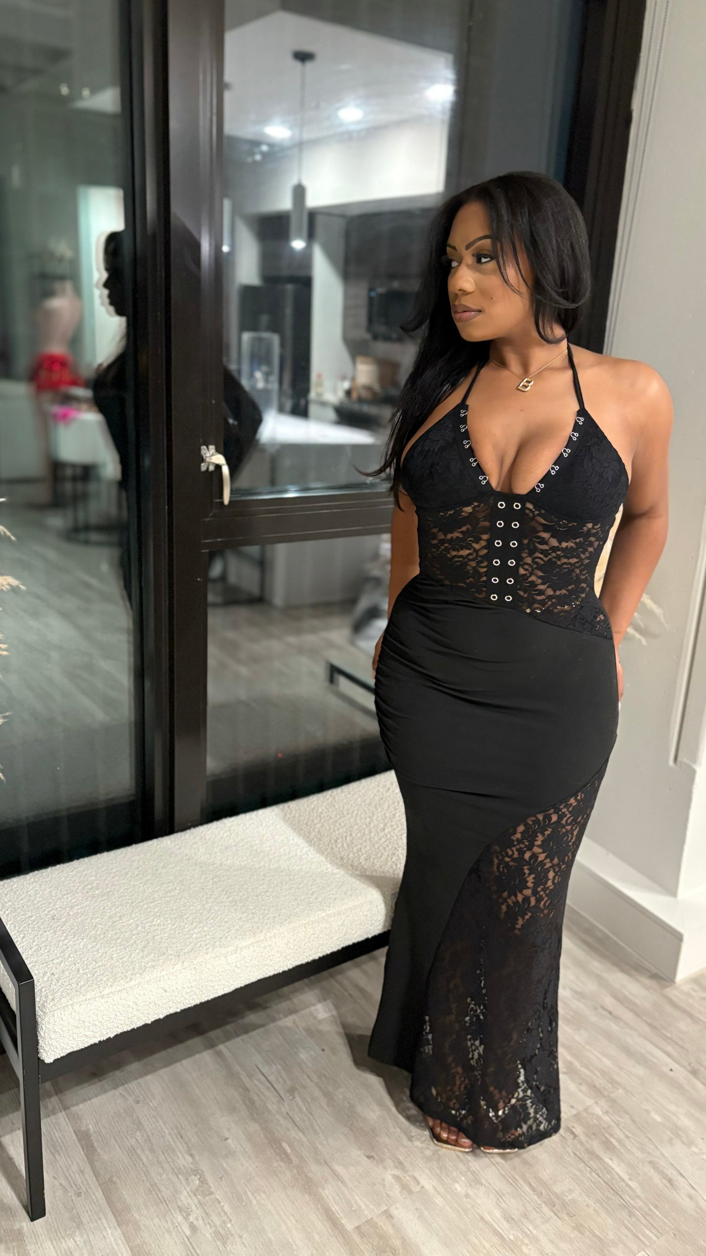 Reach For The Stars Lace Midi Dress