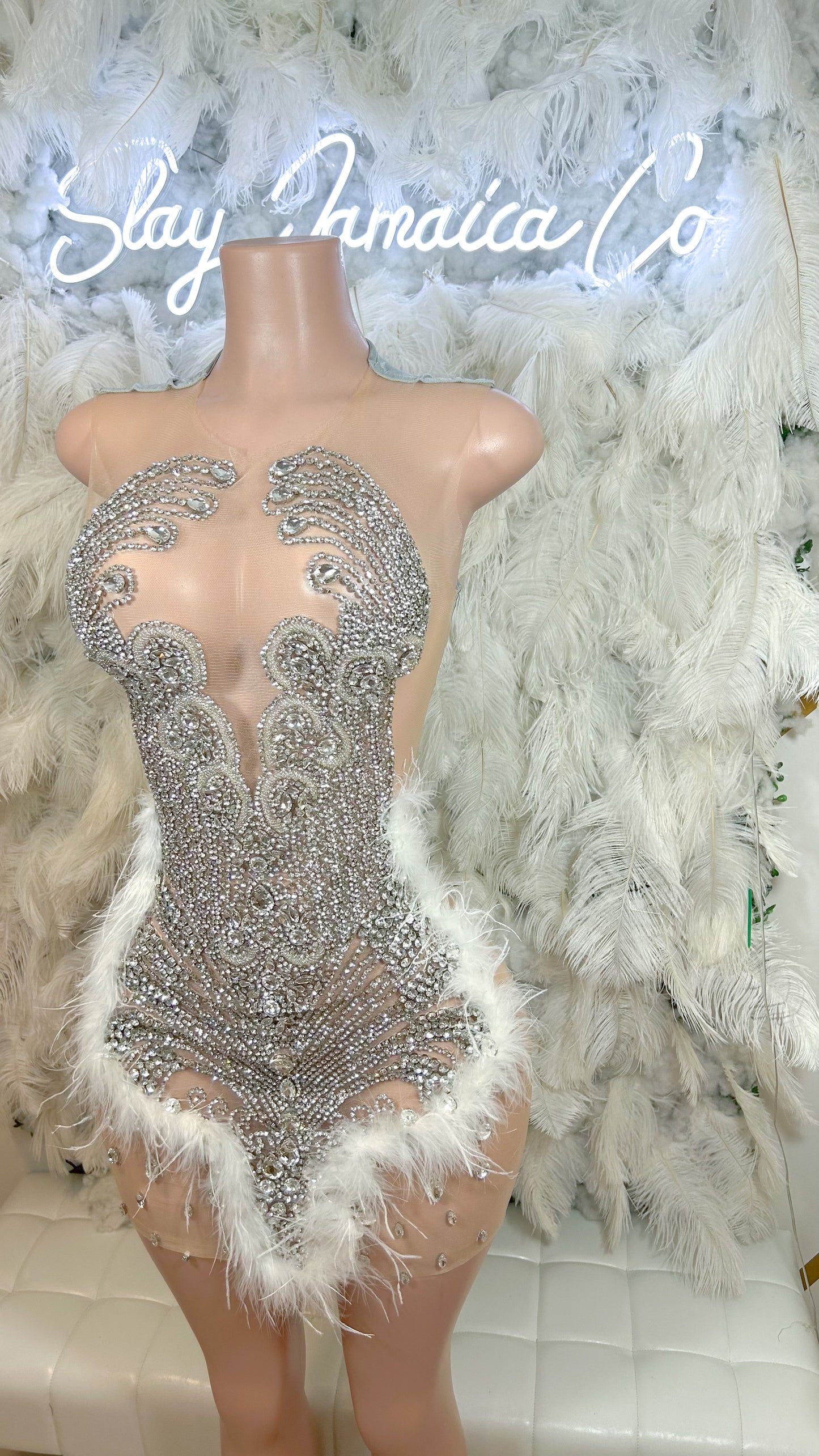 Preorder Only Luxe Glam Rhinestone Luxury Mini Dress