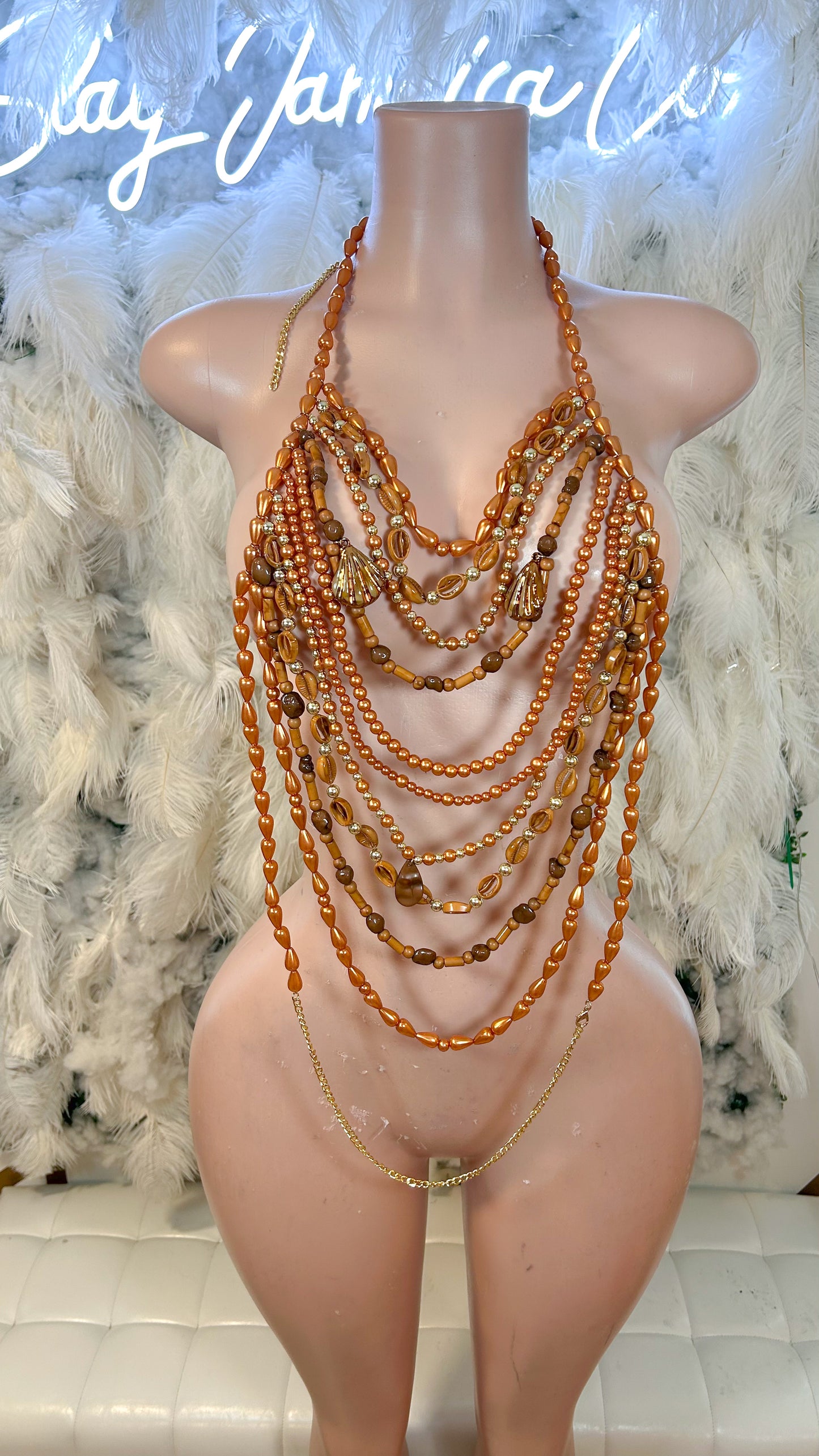 Earth Tones Beaded Coverup Bralette Top