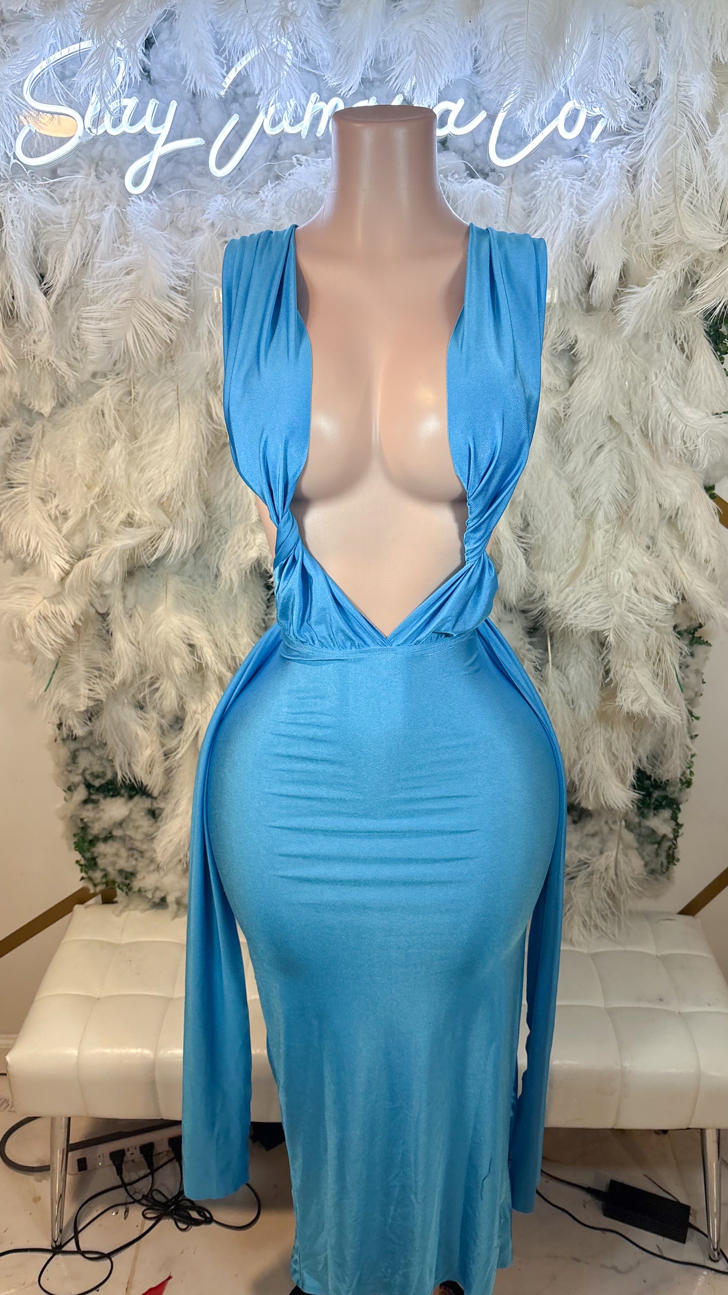 READY TO SHIP Blue Azul Dreams Maxi Dress