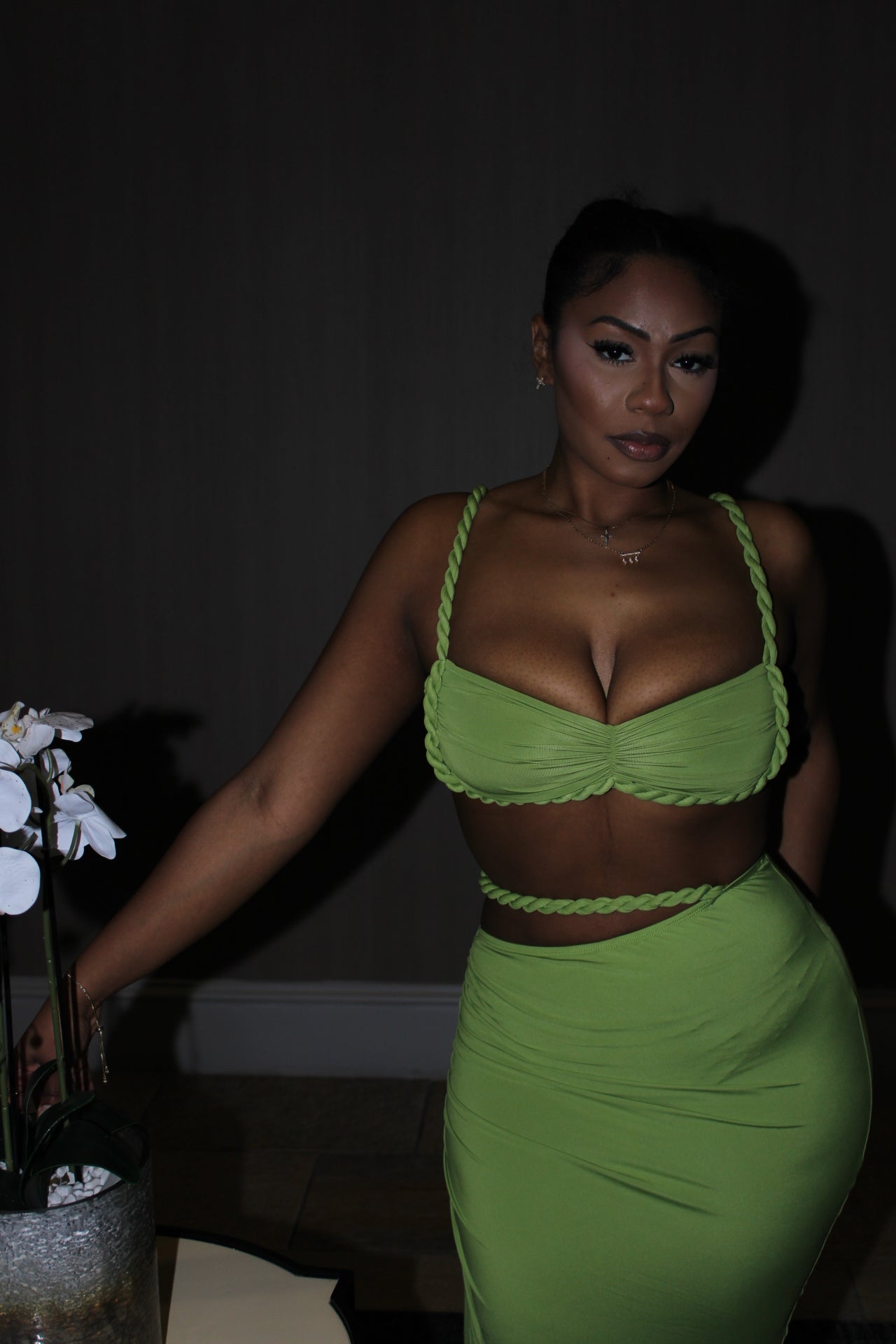 Paradise Bay Rope Cut Out Skirt Set
- Green