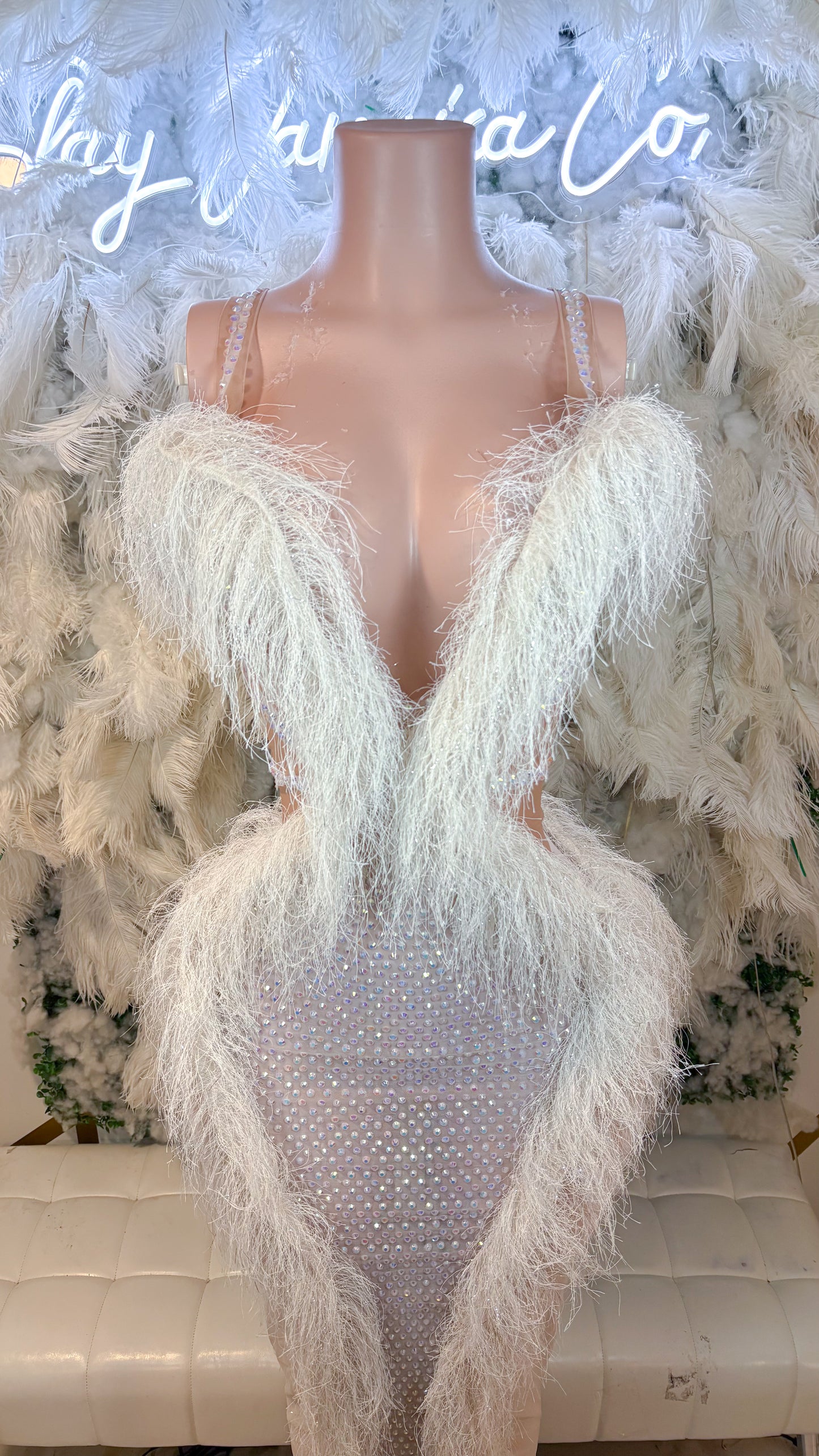 READY TO SHIP The Life Of A Showgirl Fringe Rhinestone Maxi Dress