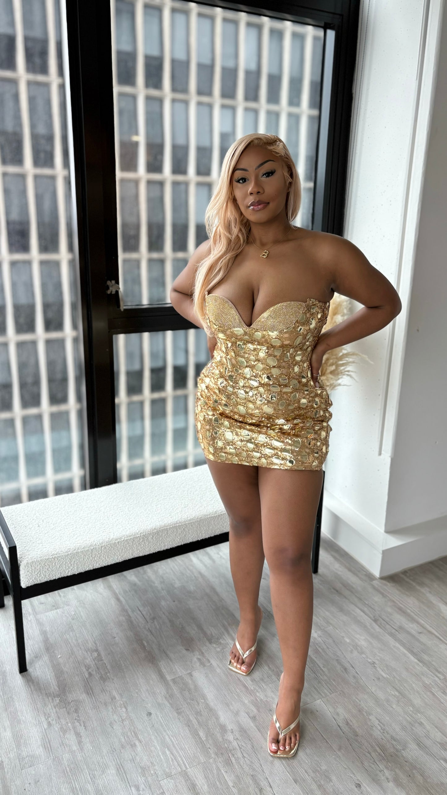 Golden Hour Sequin Mini Dress