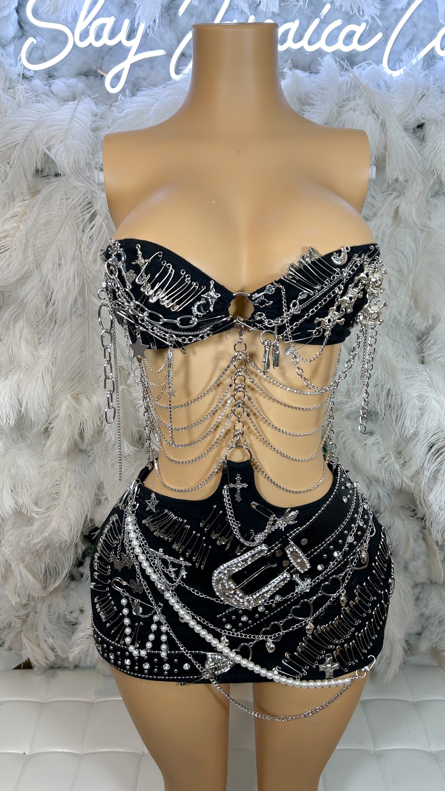 Bad Gyal A My TypeEmbellished Chain Mini Dress