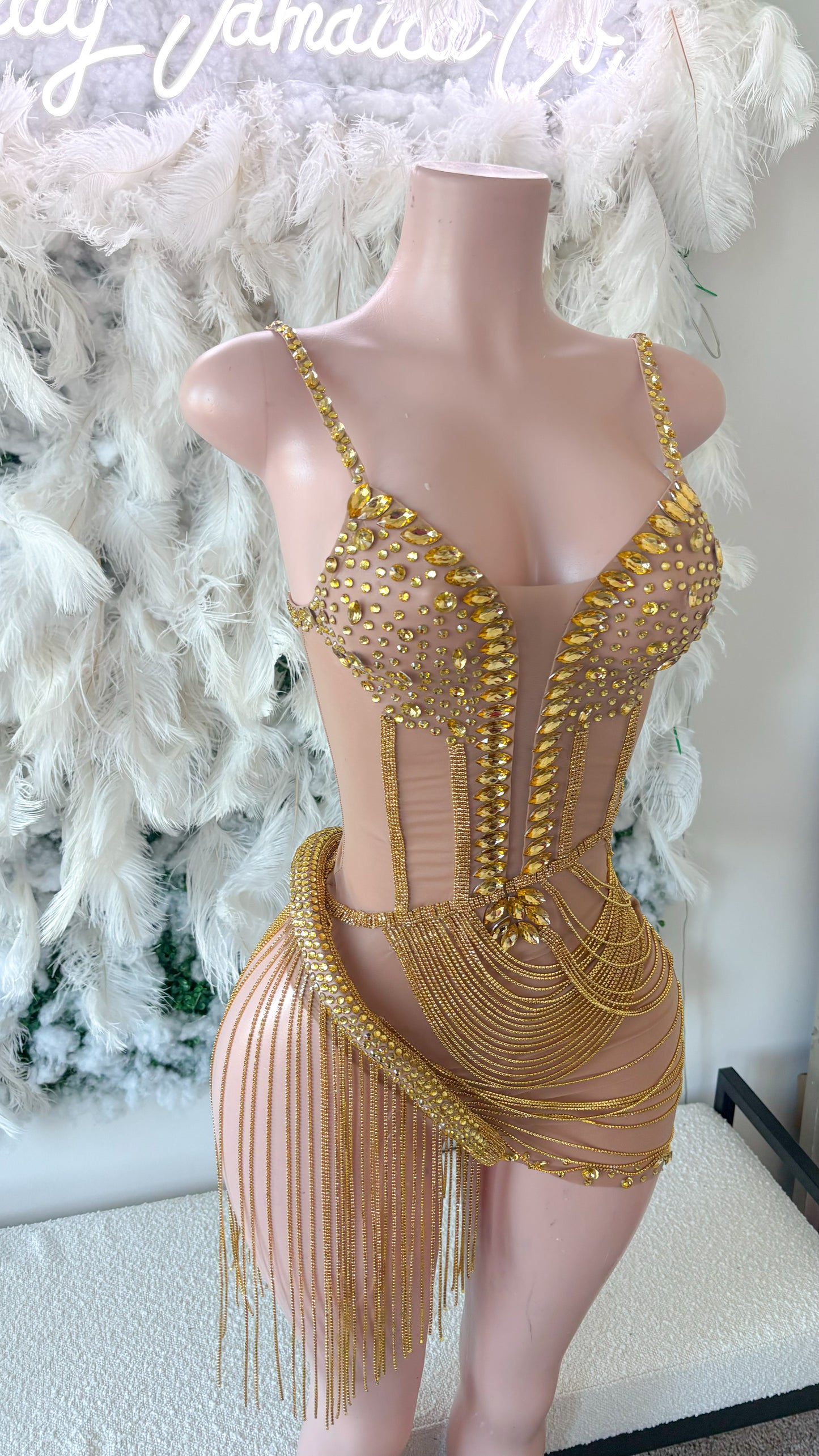 READY TO SHIP His Prettiest Problem Rhinestone Luxe Mini Dress
