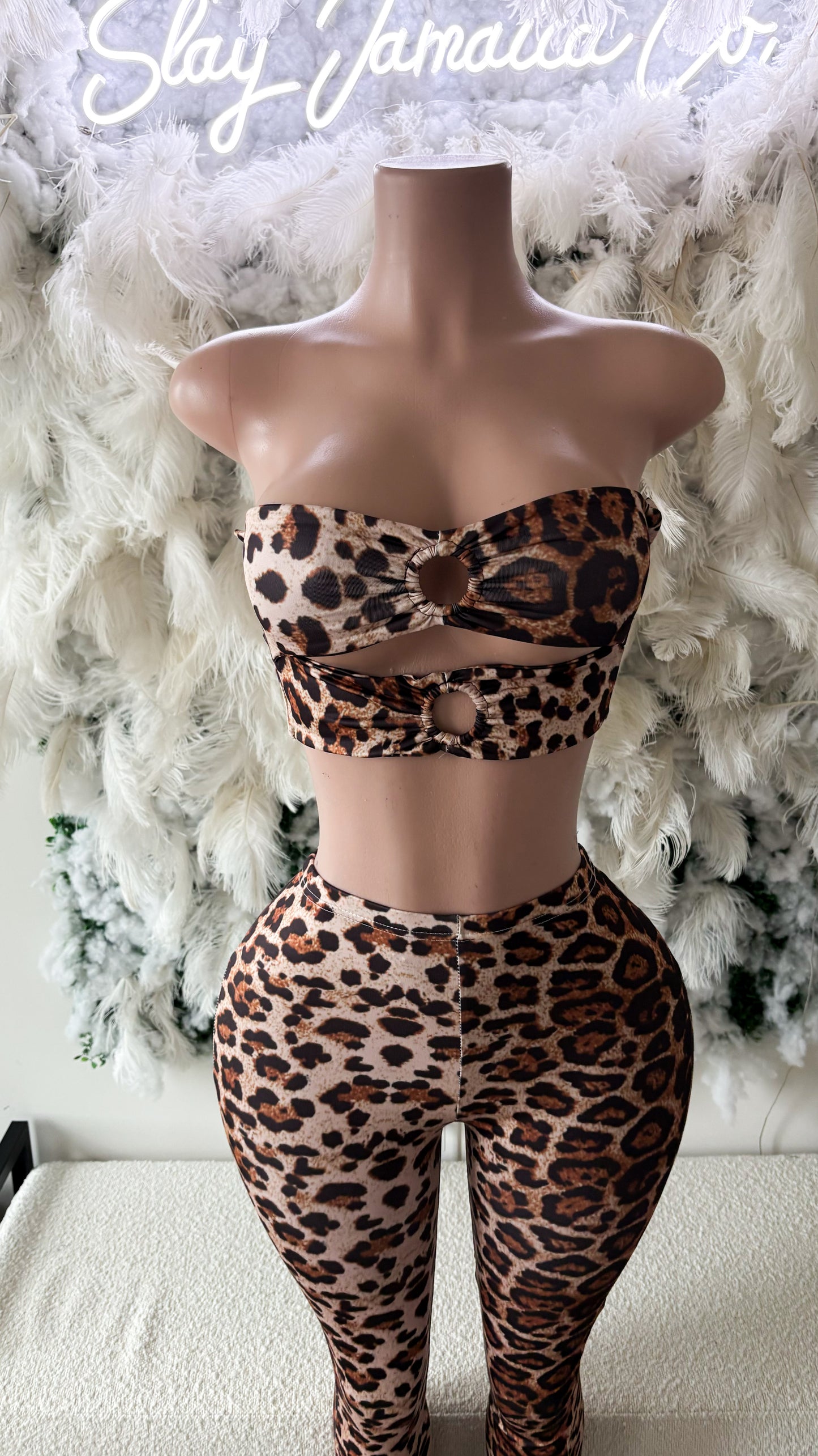 I don’t Play Around Leopard Multi Tie Pants Set