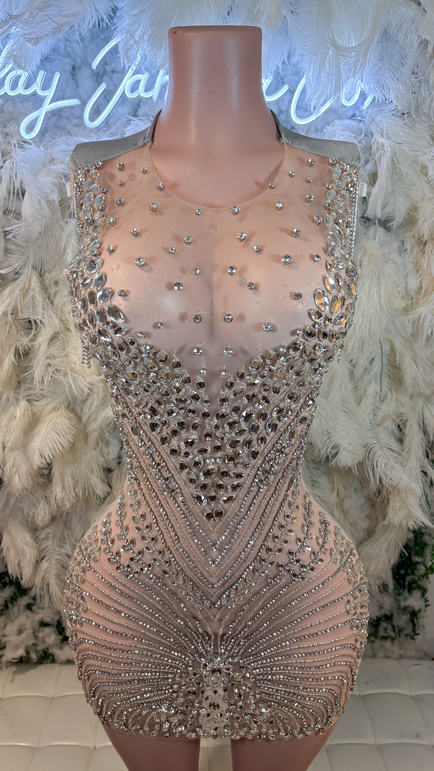 READY TO SHIP Always On Top Luxe Rhinestone Mini Dress