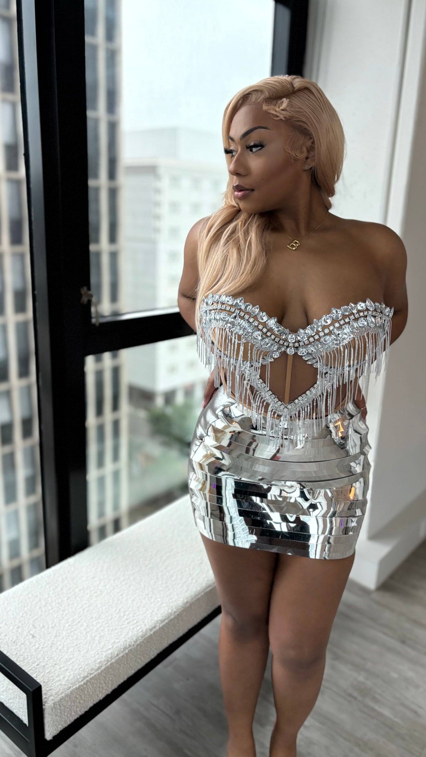 READY TO SHIP Belle Of The Ball Skirt Set -Silver