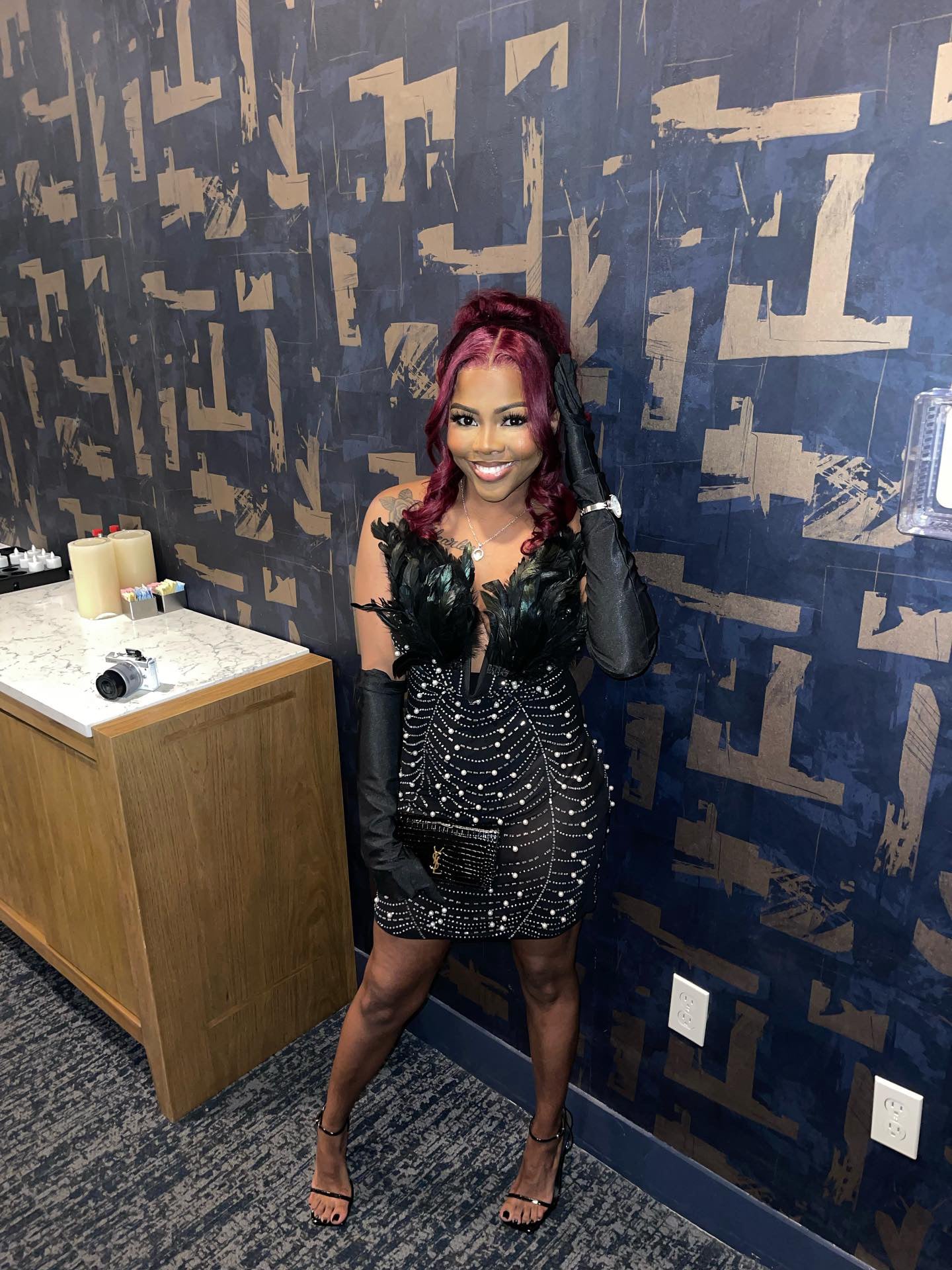 Baddest In The Room Pearl Mesh Mini Dress - Black