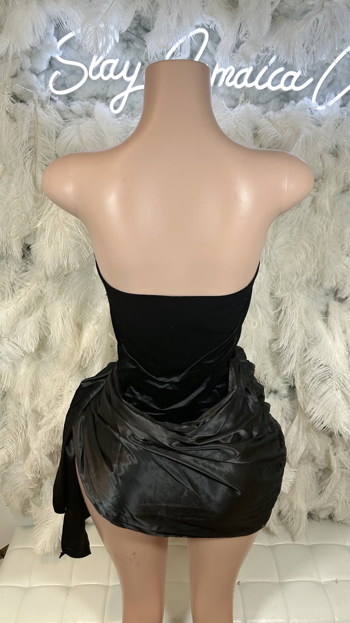 READY TO SHIP Chain Reaction Velvet Satin Ruched Mini Dress