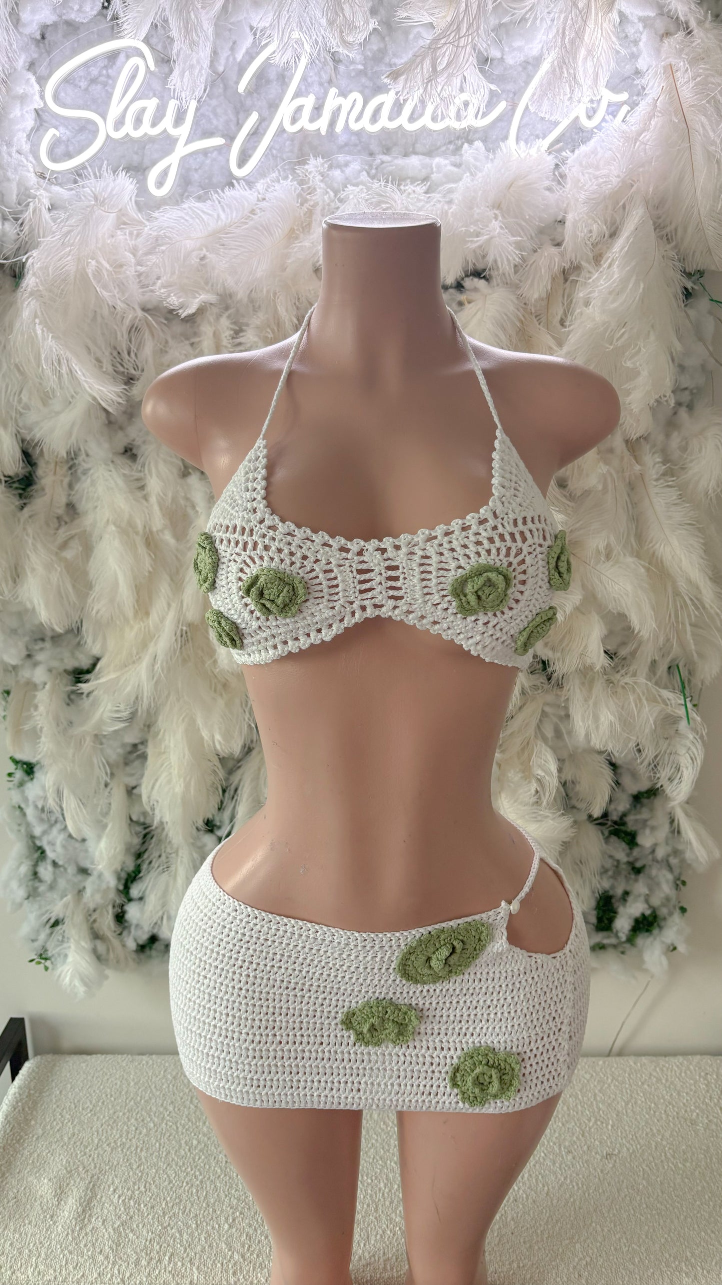 Negril Rose Escape Skirt Set- White