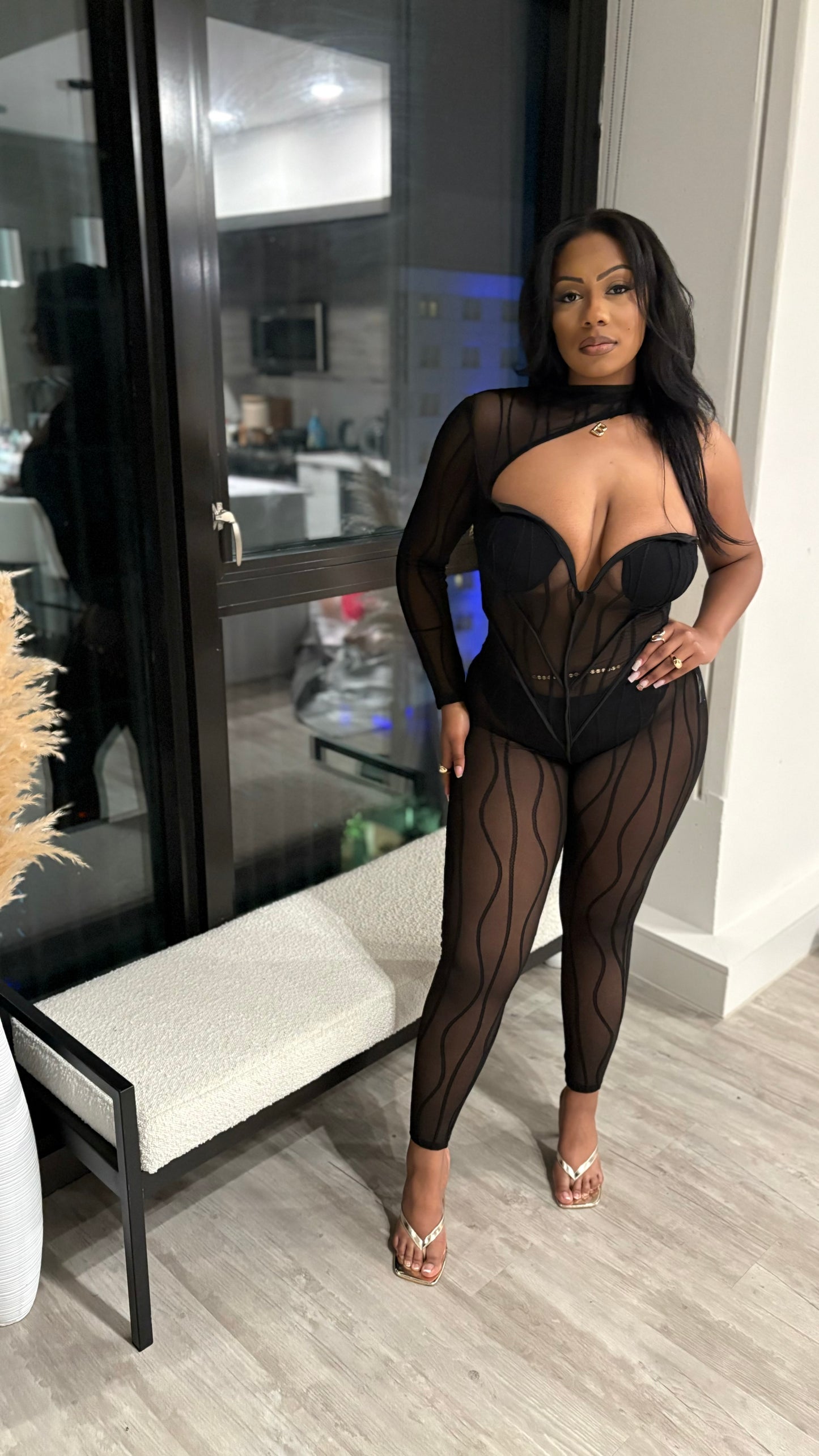 Baby I Don’t Miss Mesh Jumpsuit