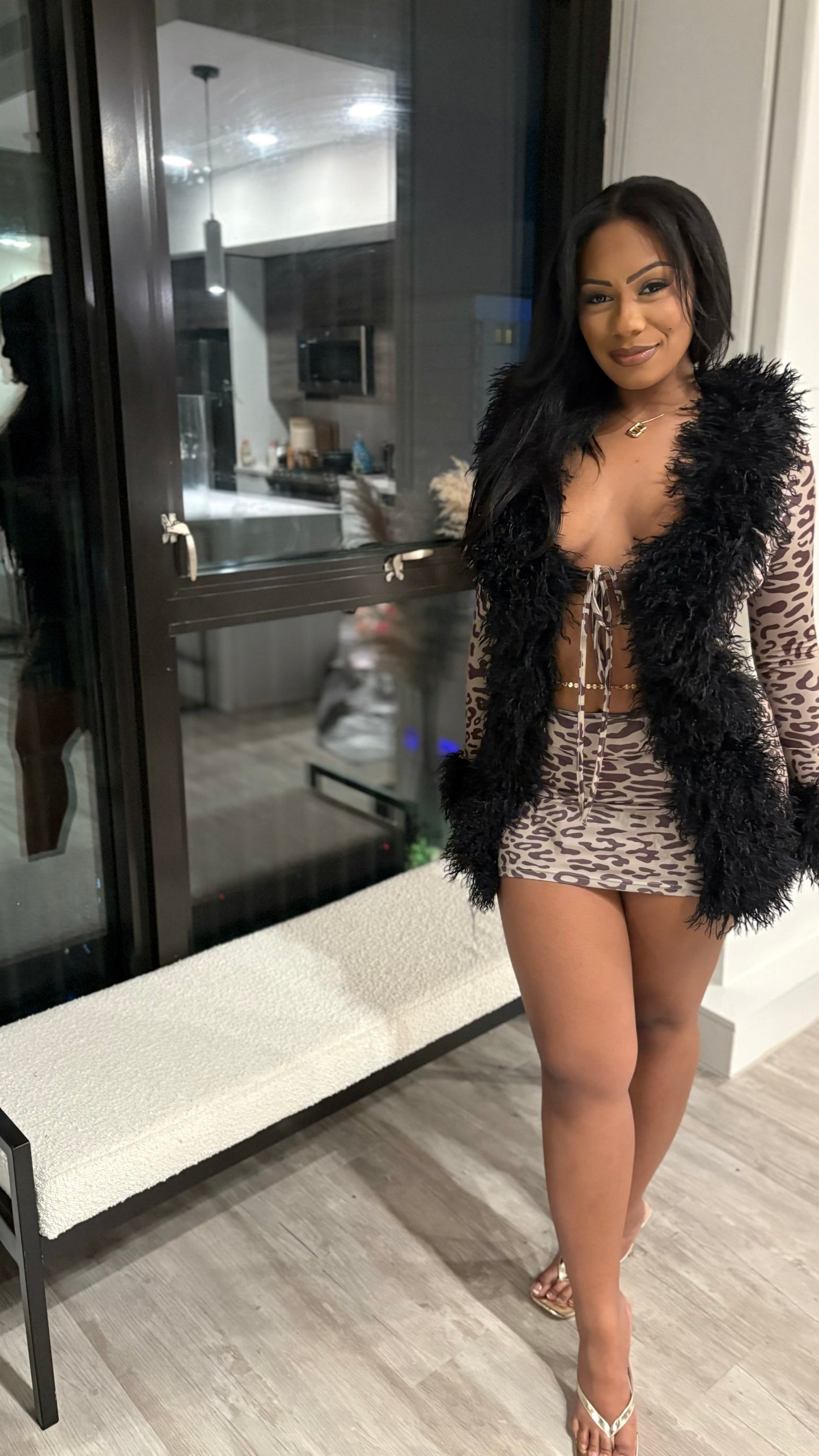 It’s Giving Rich Bitch Fur Mini Dress