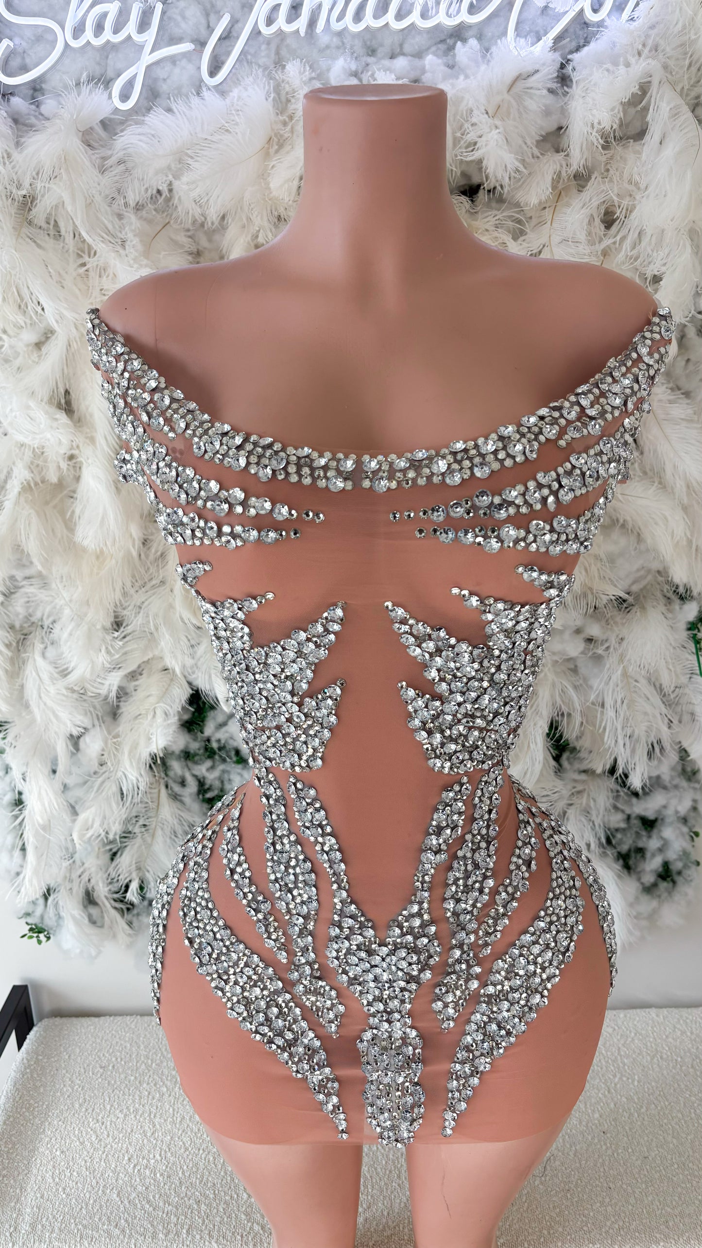 PREORDER ONLY The Ultimatum Mesh Rhinestone Mini Dress