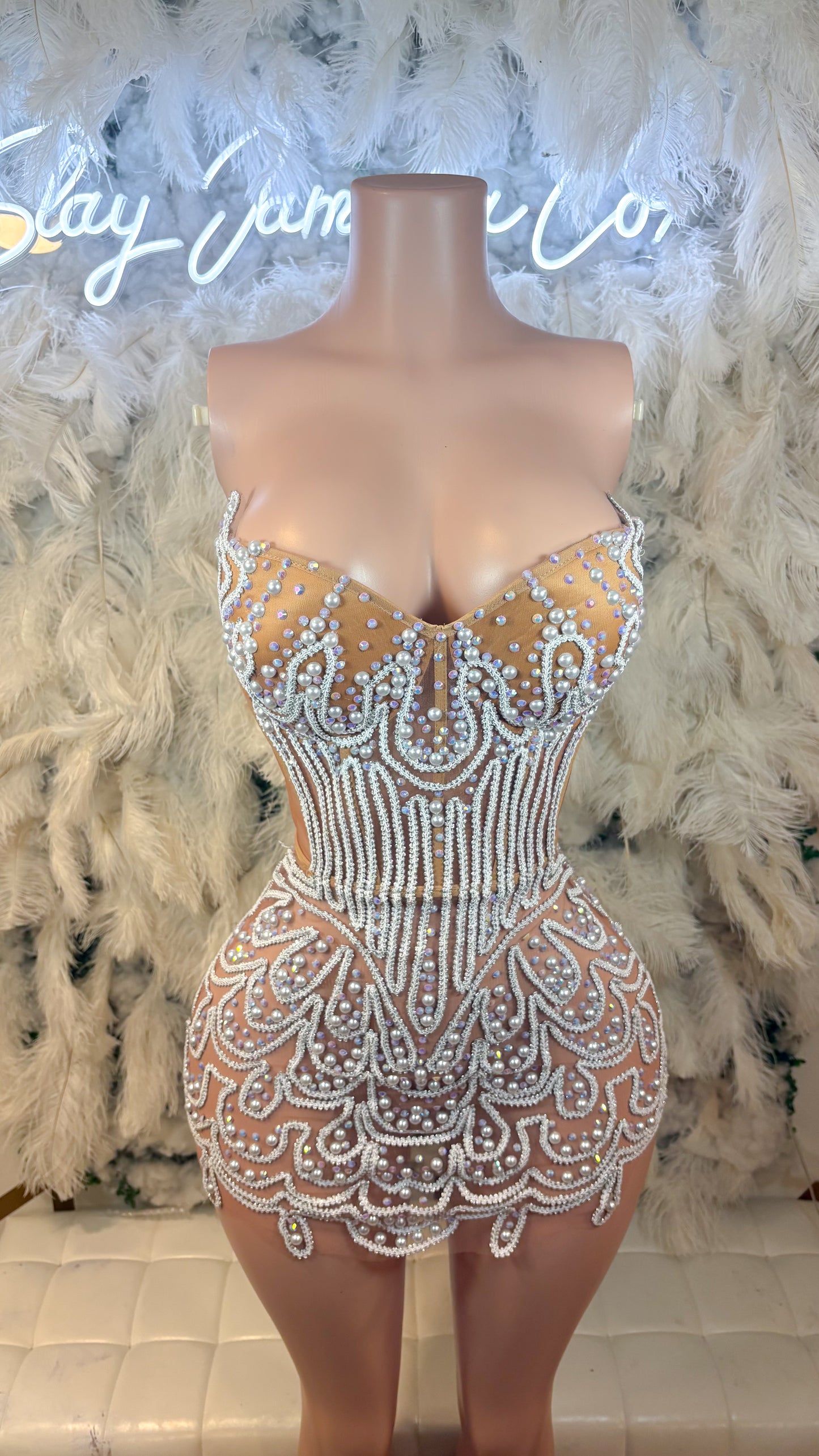 READY TO SHIP Starry Night Rhinestone Mini Dress