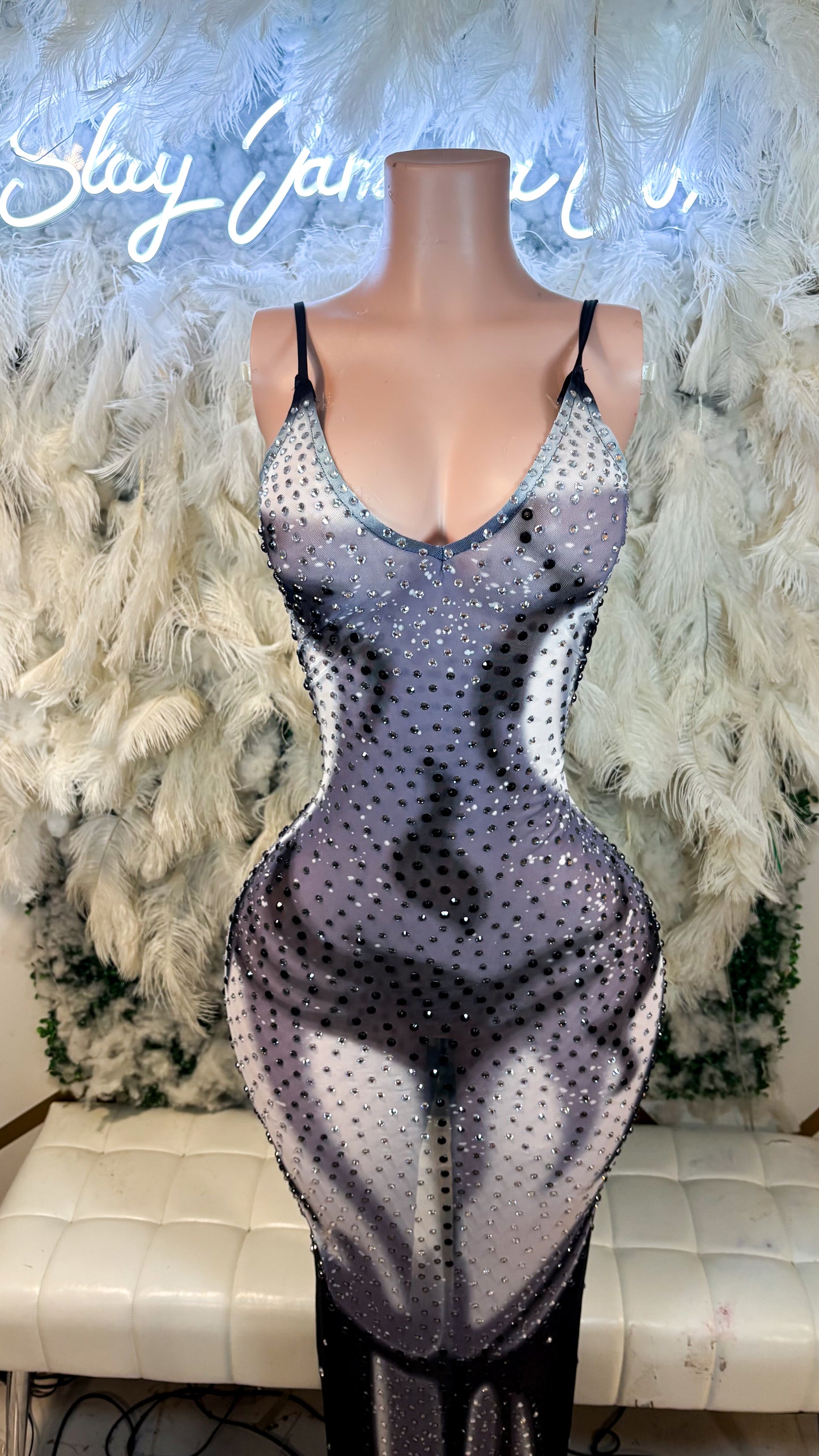 Body Heat Rhinestone Maxi Dress