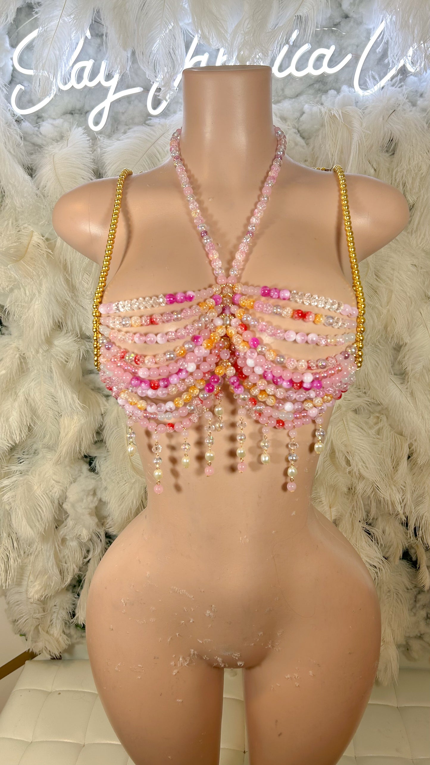 A dream of the Tropics Beaded Bralette Top