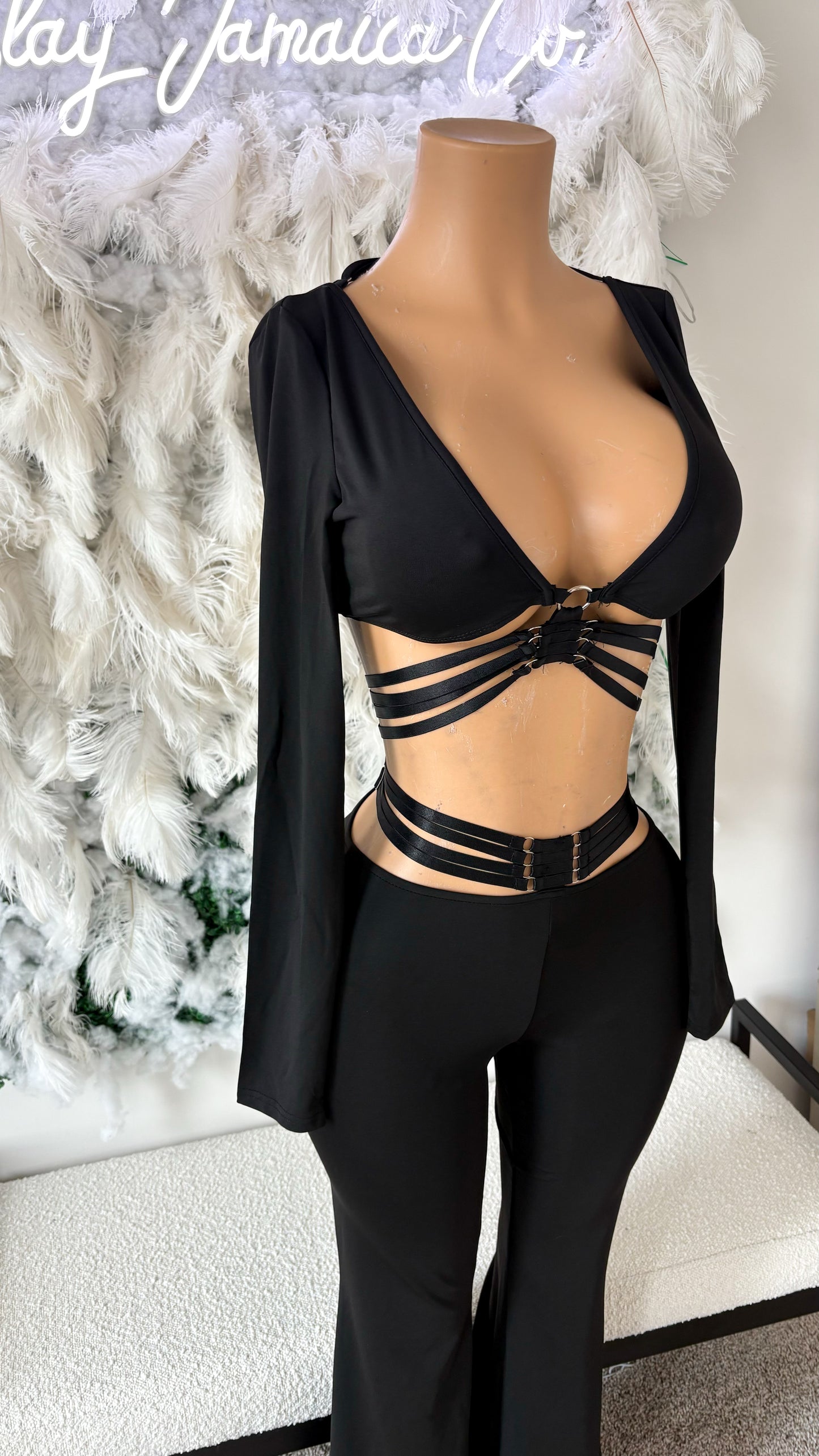 No Hesitation Cut Out Pants Set