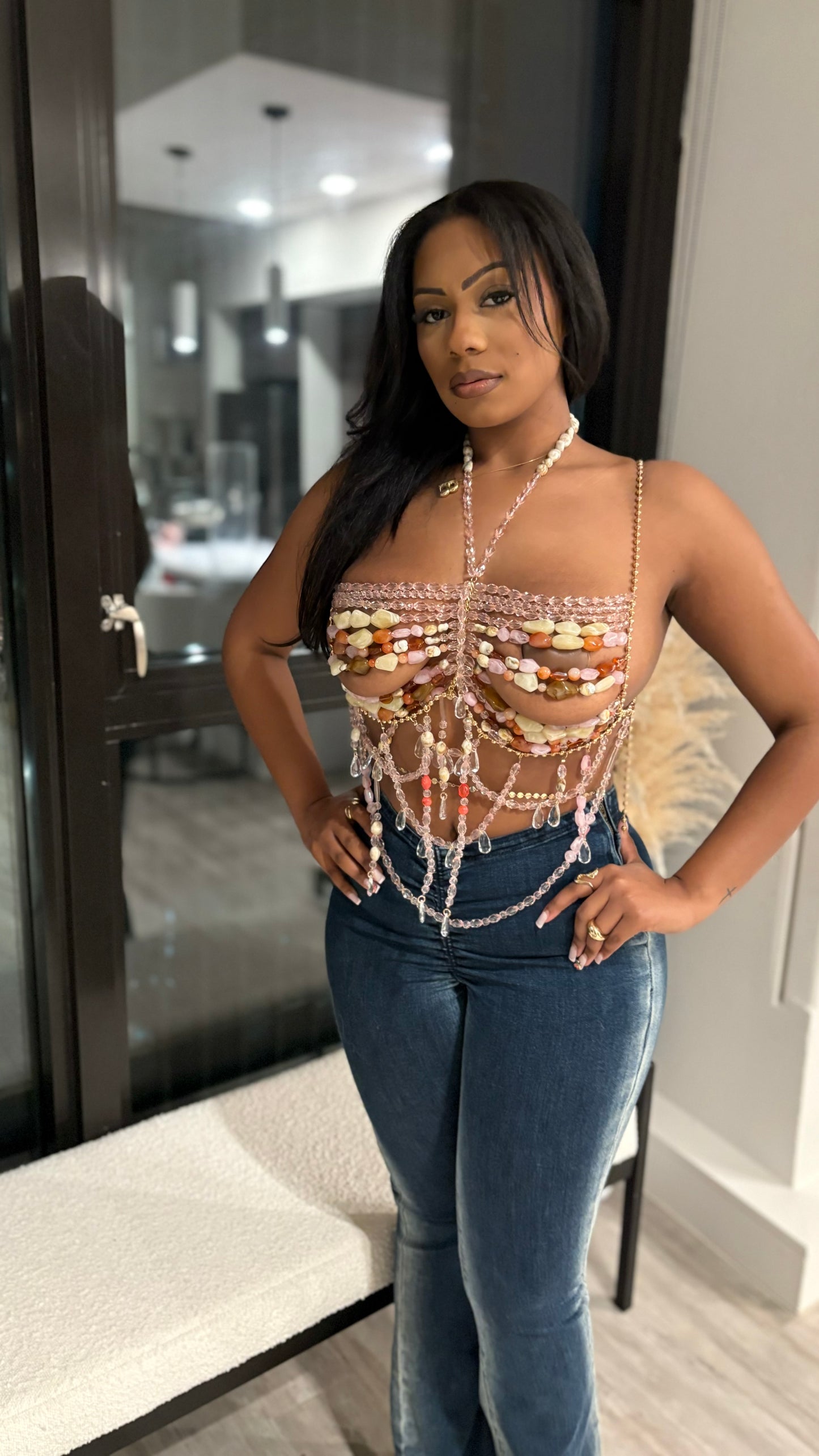 Mykonos Treats Beaded Top