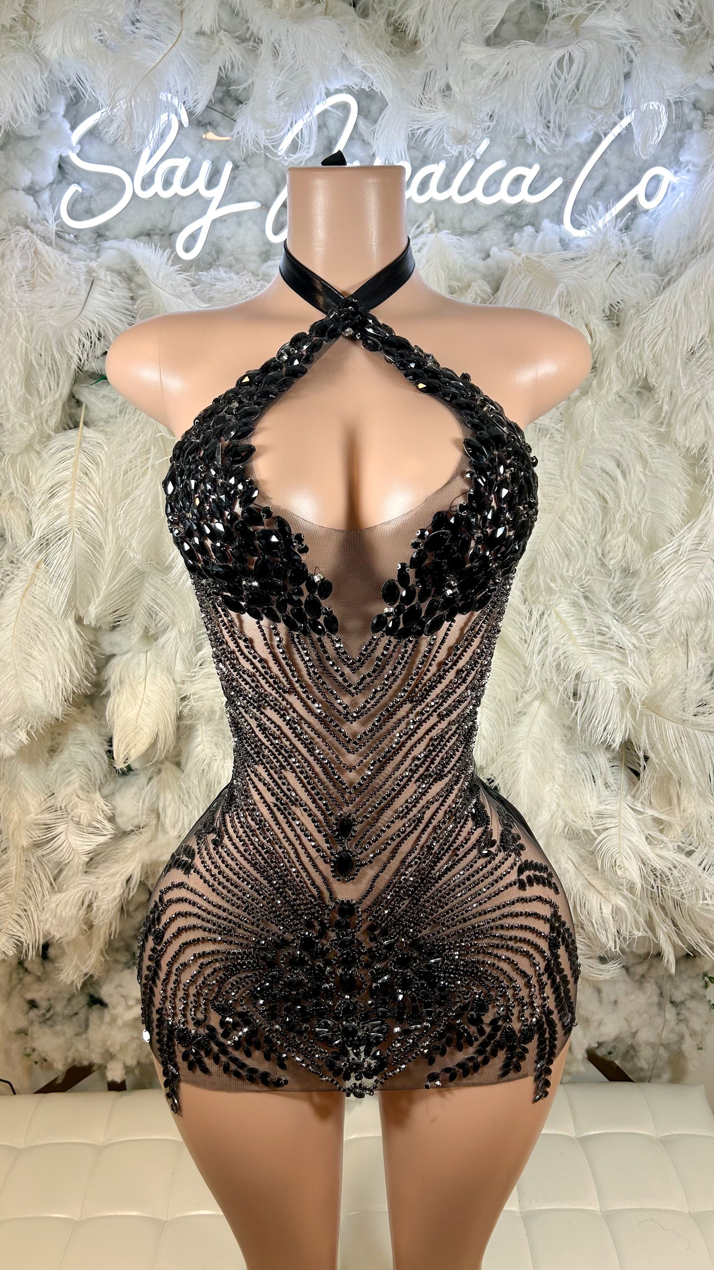 PREORDER ONLY Dark Desires Luxe Rhinestone Mini Dres