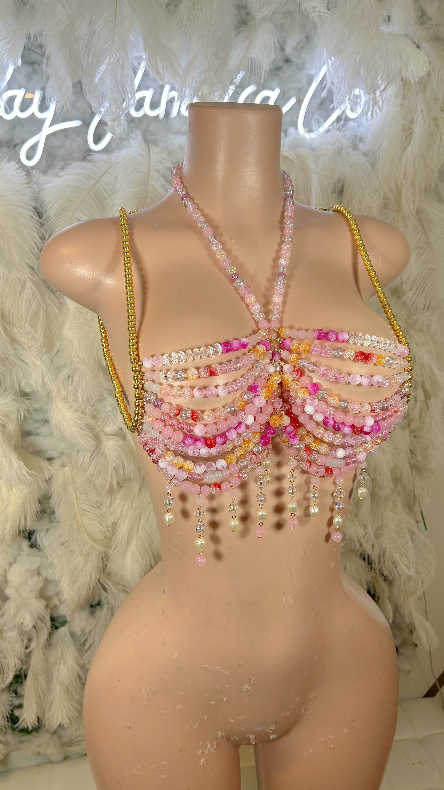 A dream of the Tropics Beaded Bralette Top