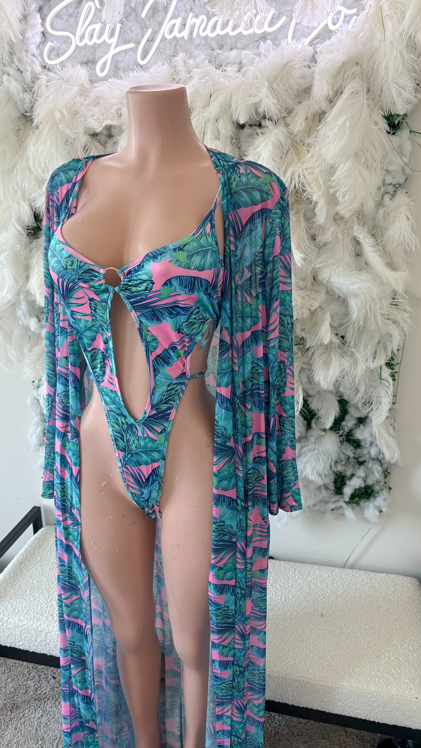 Tropical Persuausion Monokini Swim Set