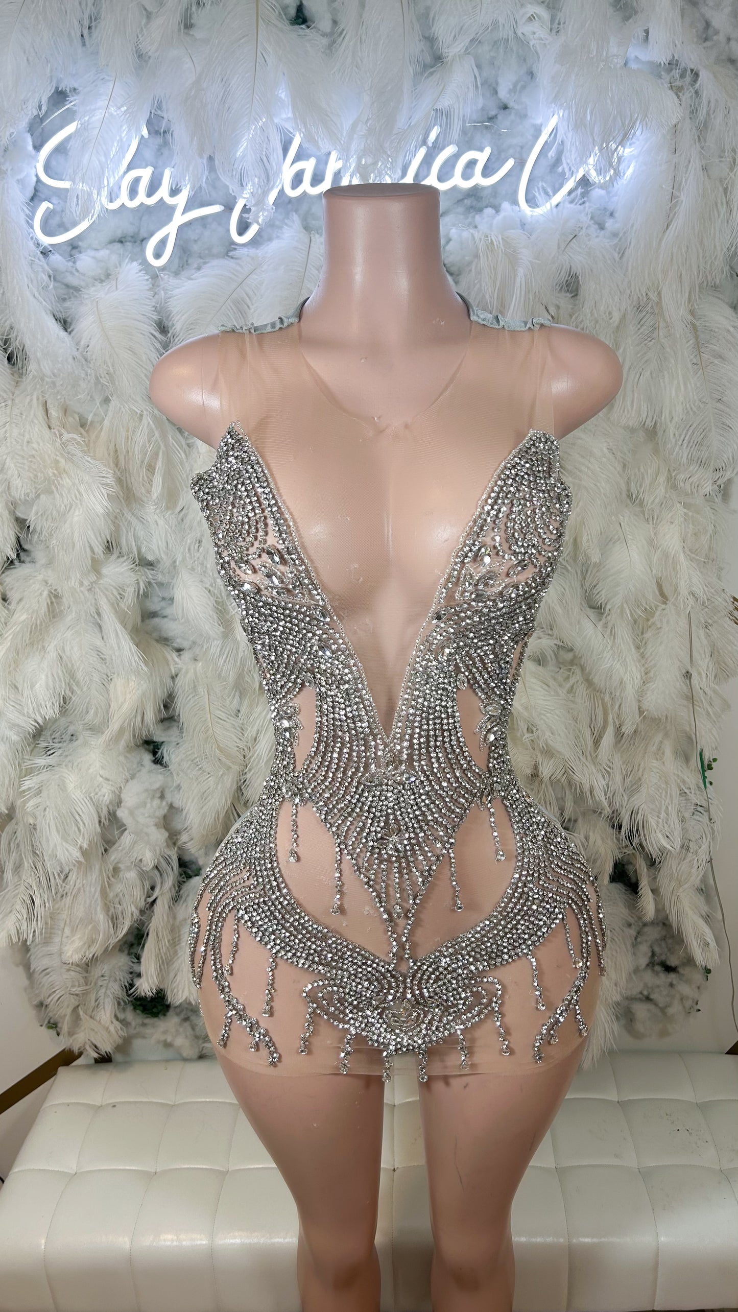 PREORDER ONLY Always Necessary Luxe Rhinestone Mini Dress