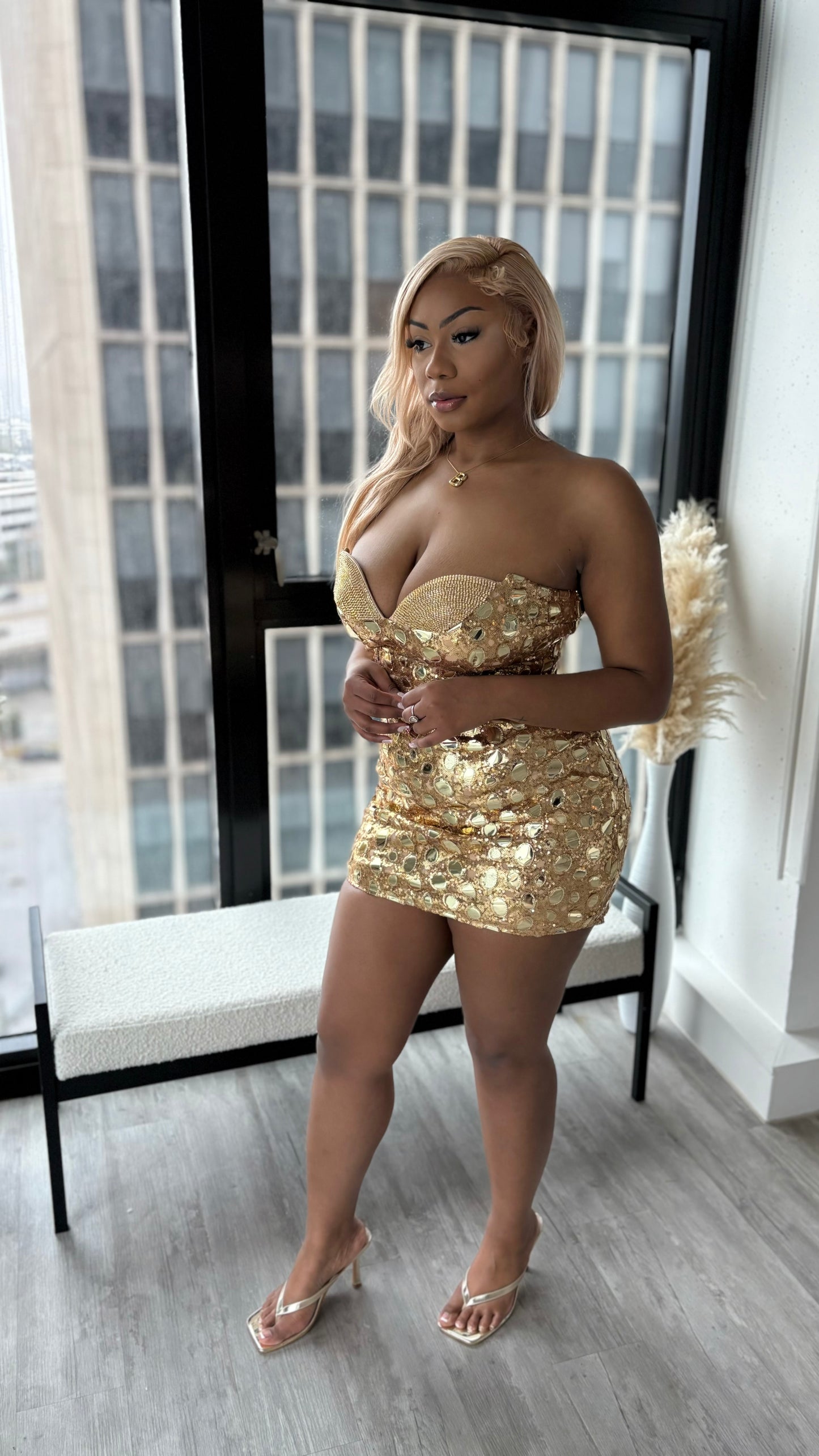 Golden Hour Sequin Mini Dress