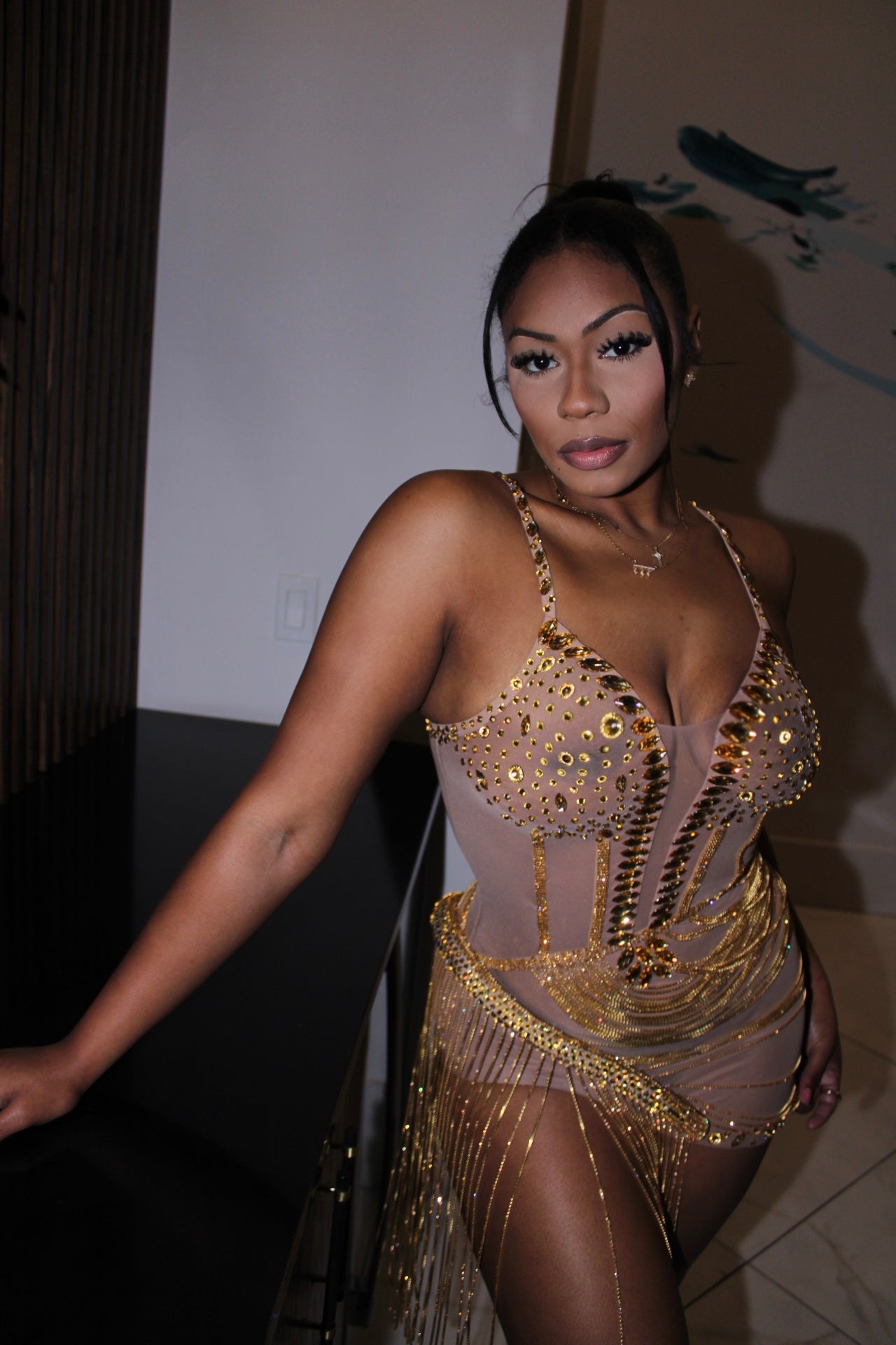 READY TO SHIP His Prettiest Problem Rhinestone Luxe Mini Dress