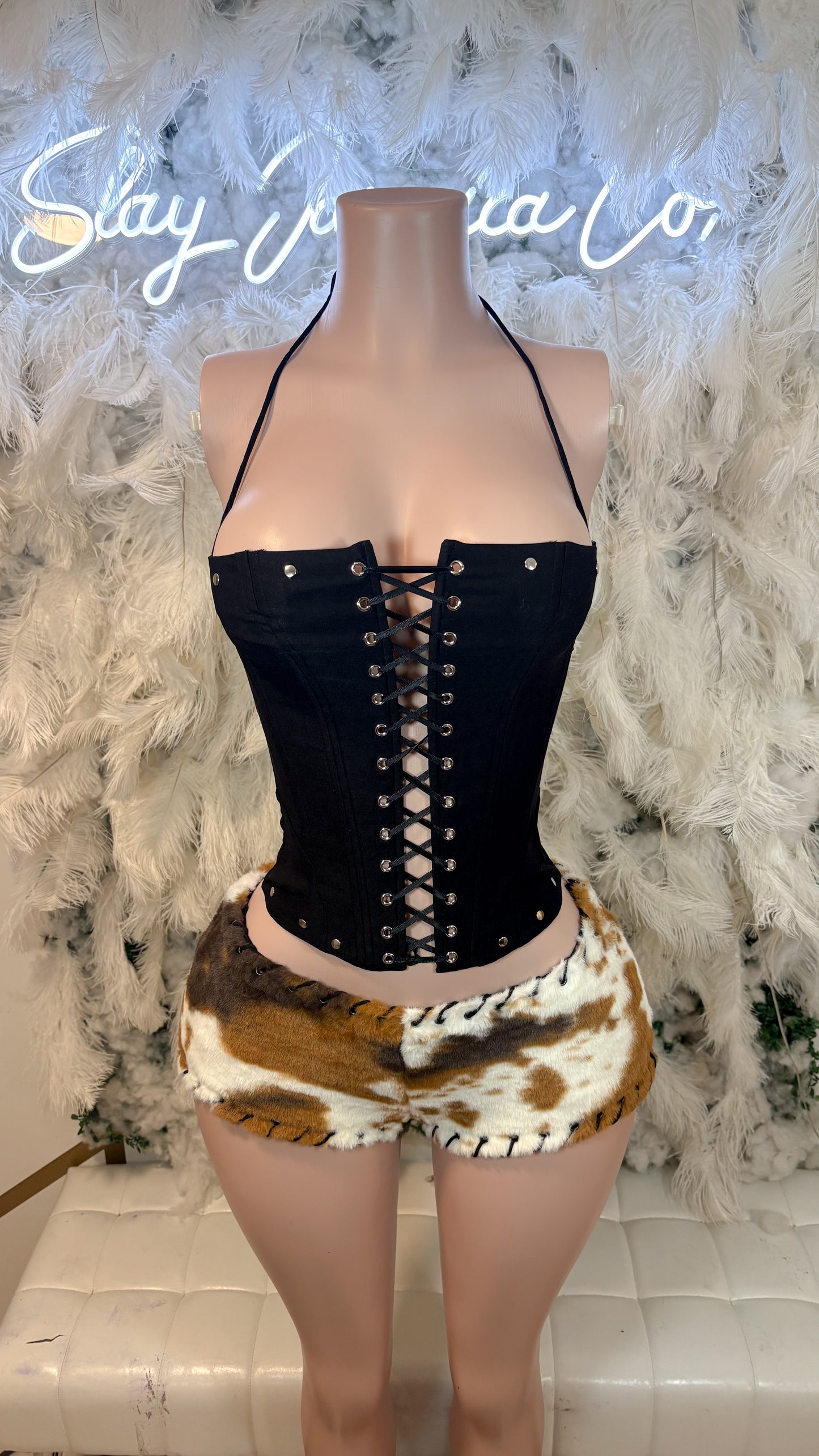 READY TO SHIP Cow Print Mini Shorts