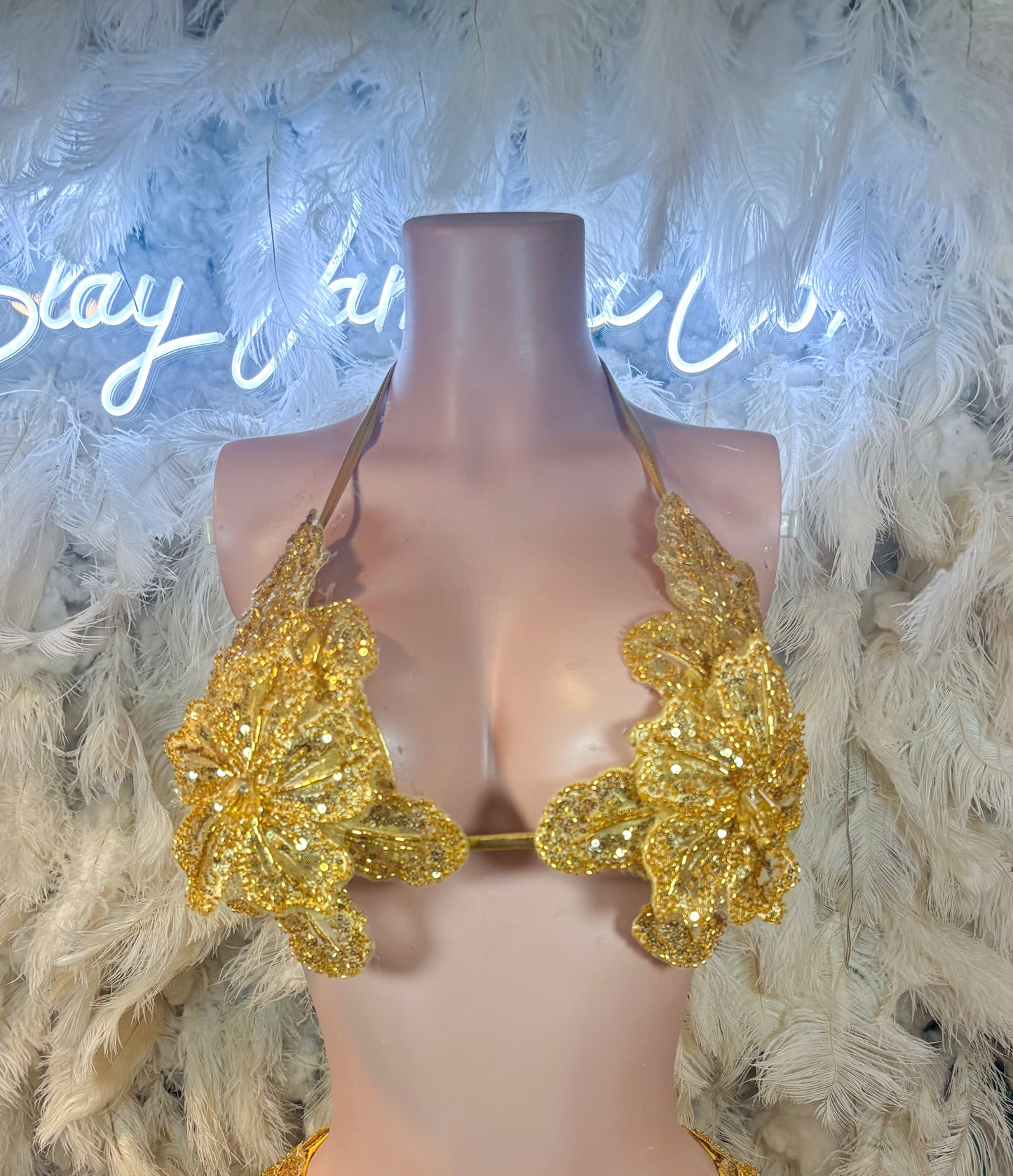 Seychelles Doll Floral Sequin Top ONLY - Gold