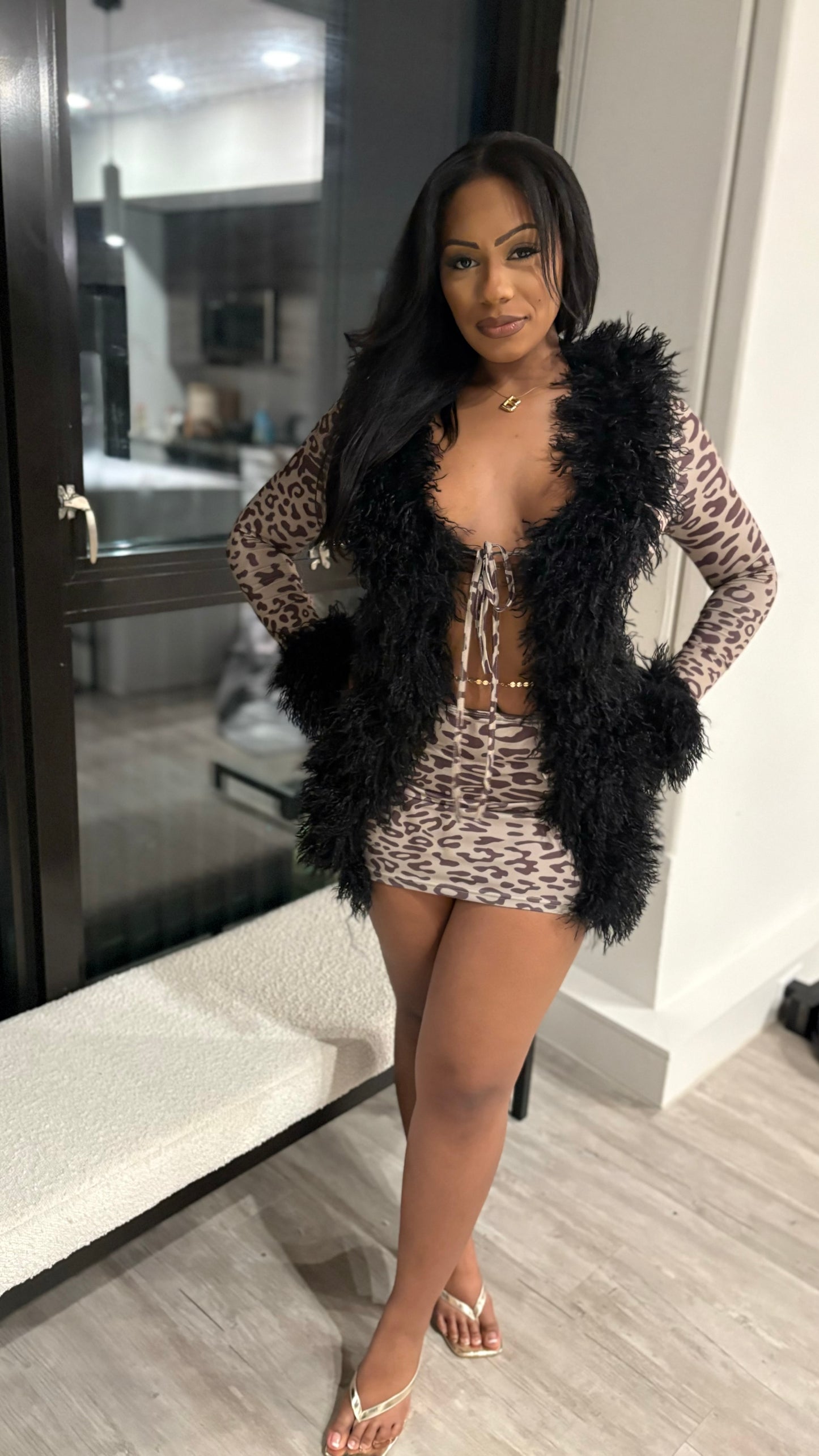 It’s Giving Rich Bitch Fur Mini Dress