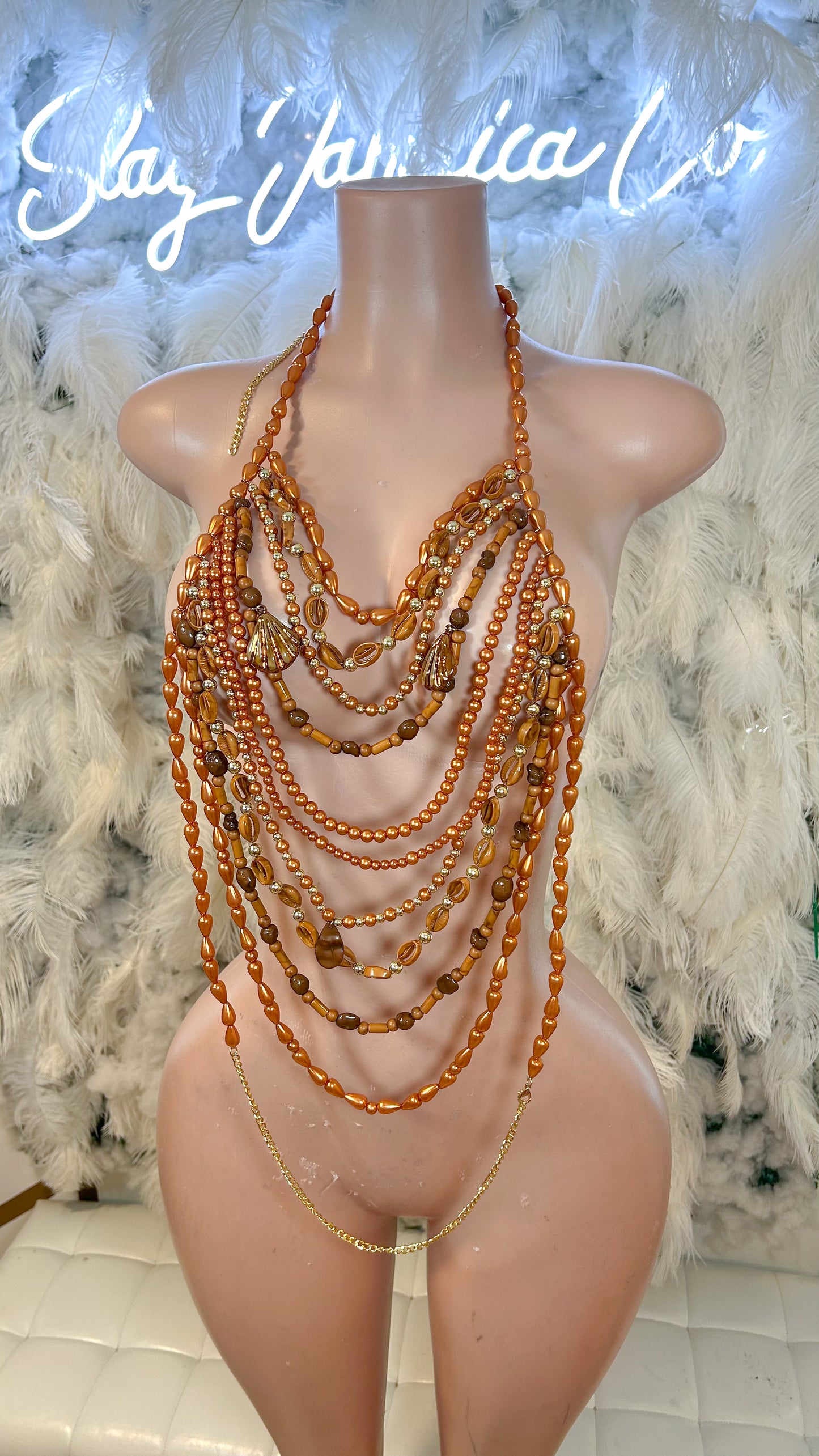 Earth Tones Beaded Coverup Bralette Top