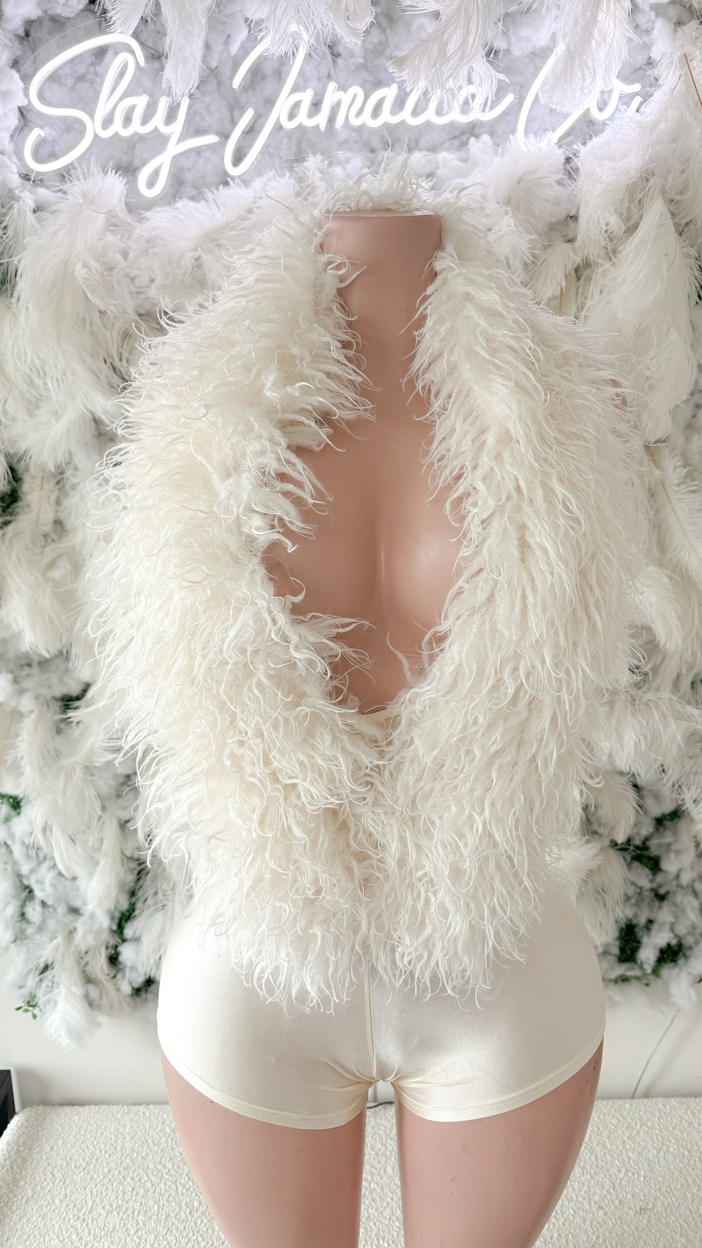 READY TO SHIP Summer Dolce Mongolian Fur Romper