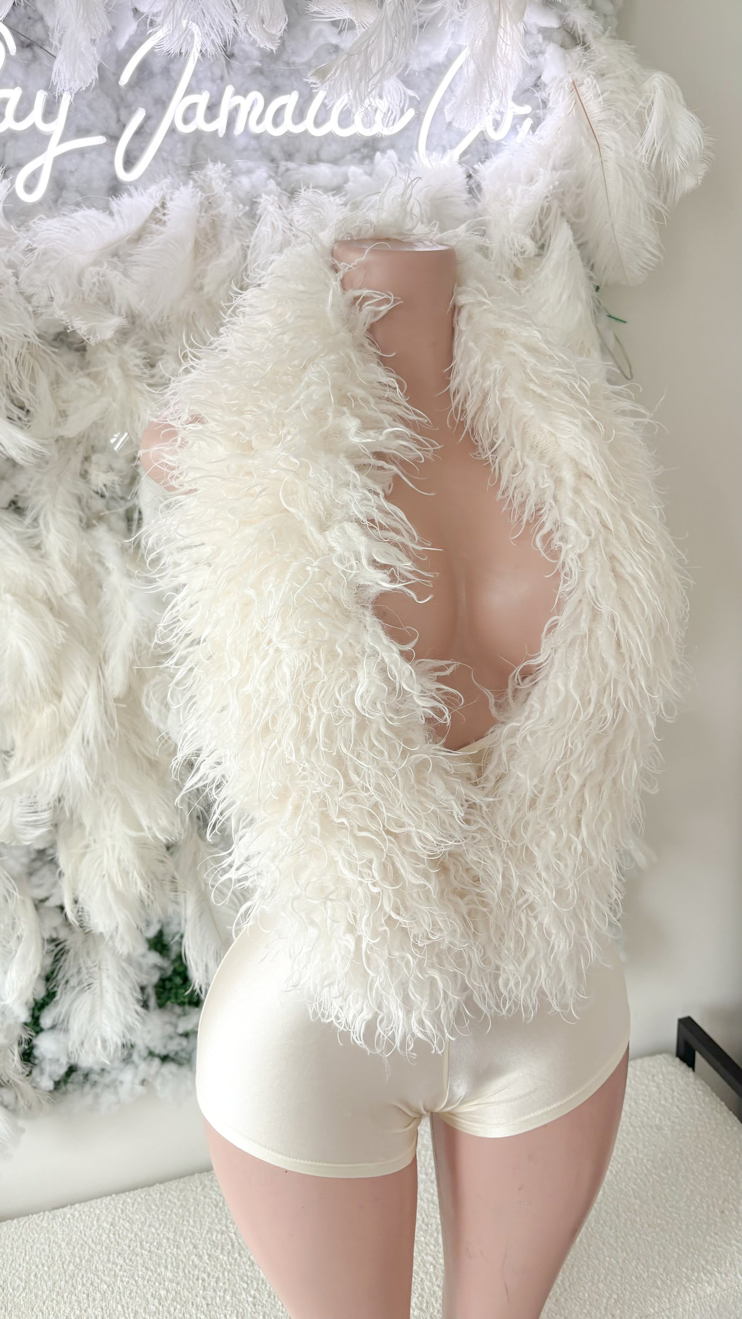 READY TO SHIP Summer Dolce Mongolian Fur Romper
